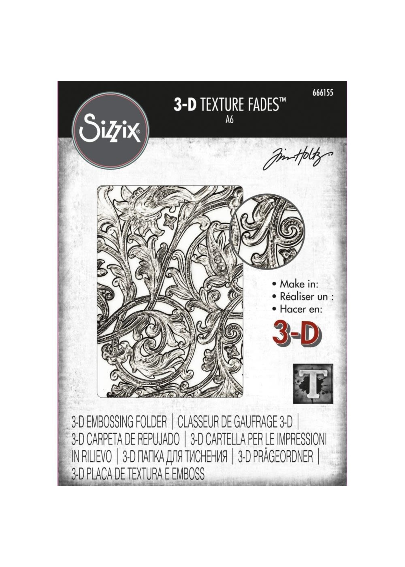Sizzix Sizzix® 3-D Texture Fades™ Embossing Folder - Entangled by Tim Holtz®