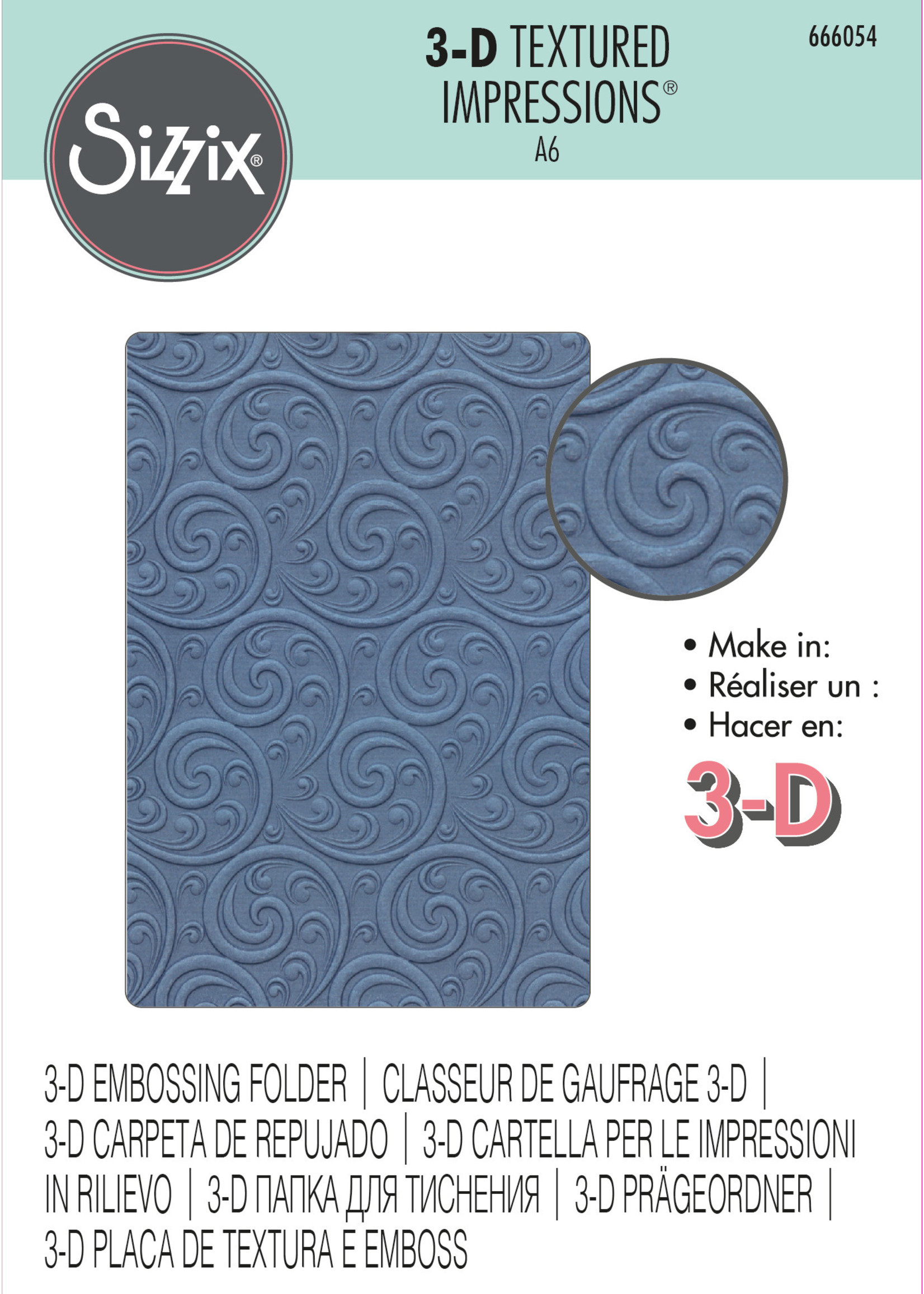 Sizzix Sizzix® 3-D Textured Impressions® Embossing Folder - Ornamental Spiral