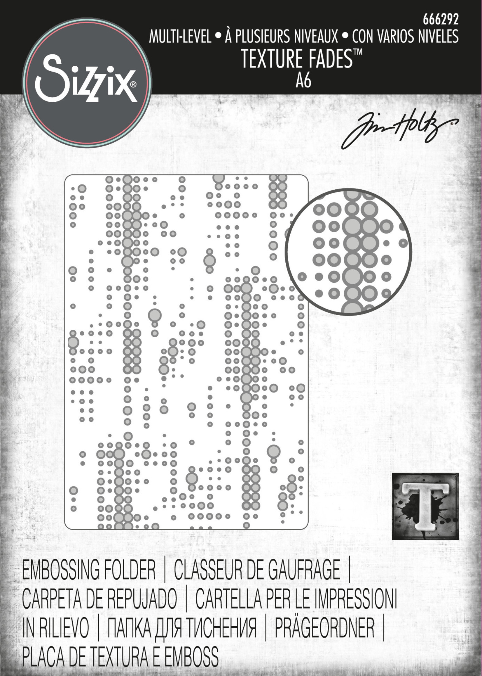 Sizzix Sizzix® Multi-Level Texture Fades™ Embossing Folder - Dotted by Tim Holtz®