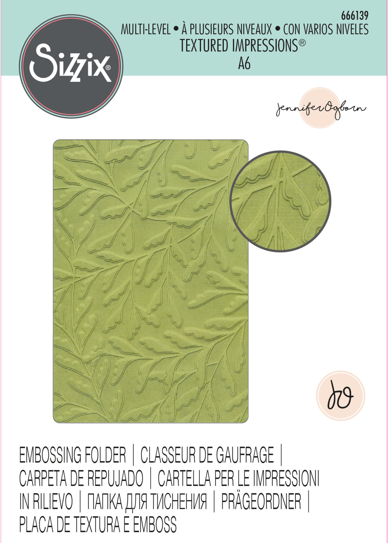 Sizzix Sizzix® Multi-Level Textured Impressions® Embossing Folder - Delicate Leaves by Jennifer Ogborn