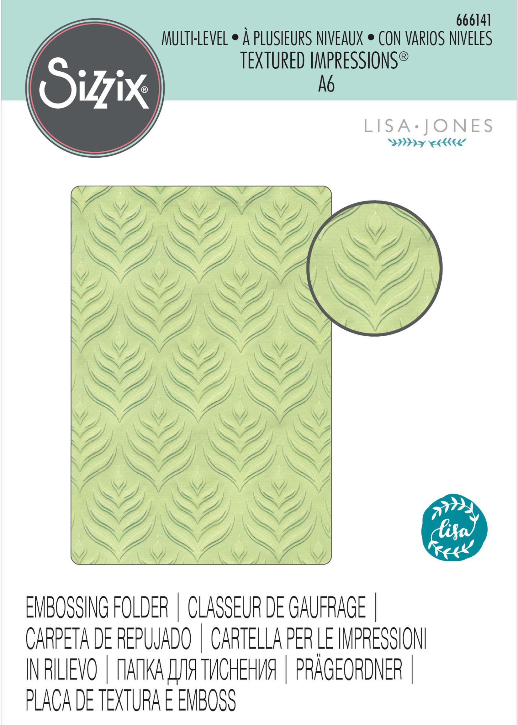 Sizzix Sizzix® Multi-Level Textured Impressions® Embossing Folder - Palm Repeat by Lisa Jones