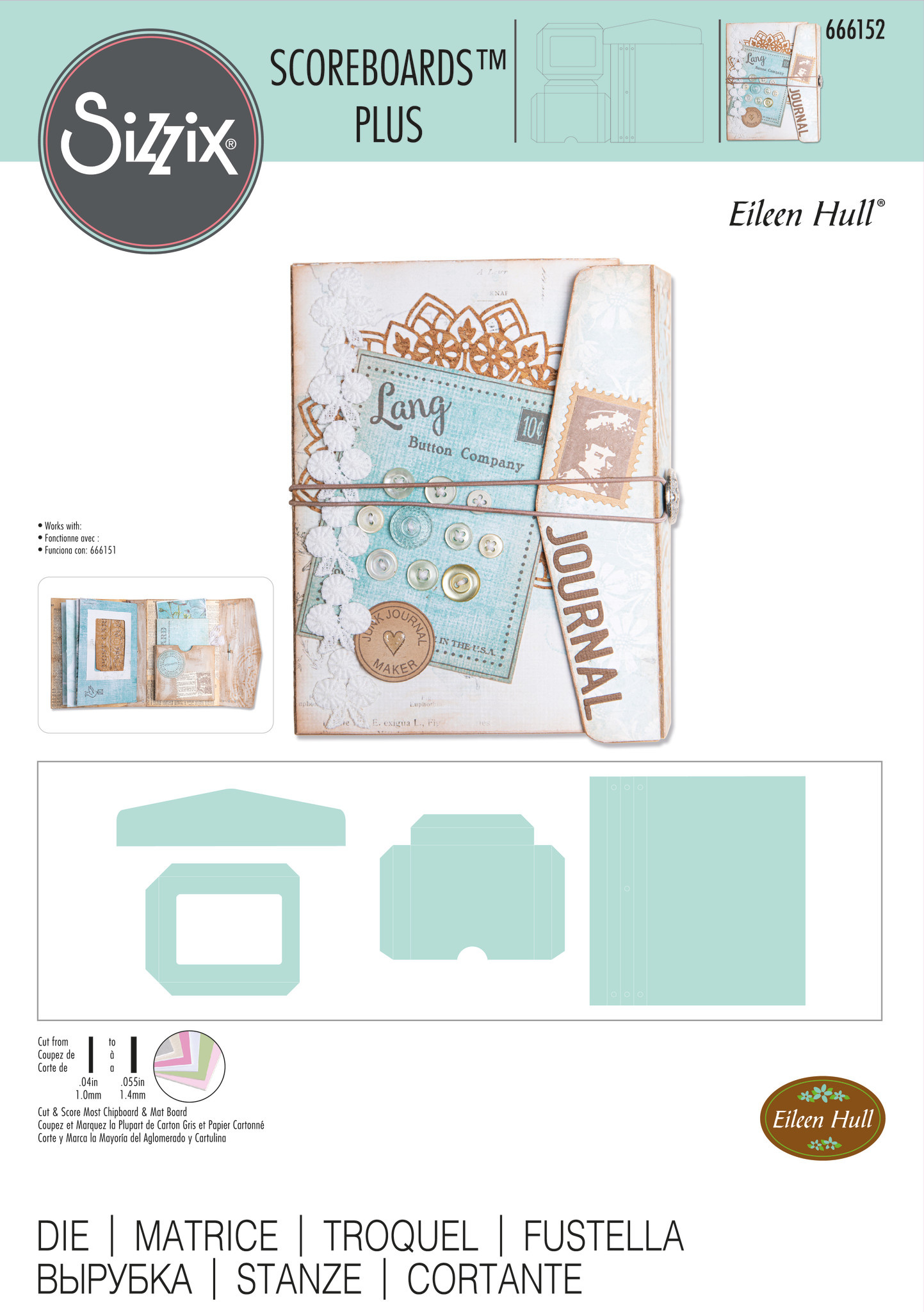 Sizzix Sizzix® ScoreBoards™ Plus Die Frame Pocket Journal by Eileen Hull® Creative Escape