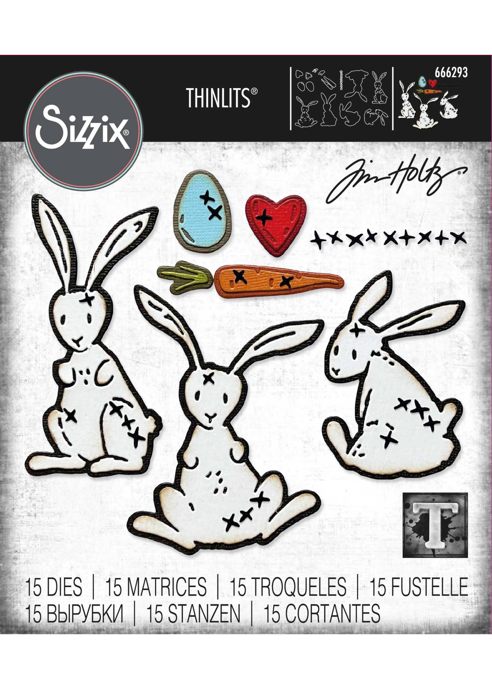 Sizzix Sizzix® Thinlits® Die Set 15PK - Bunny Stitch by Tim Holtz®