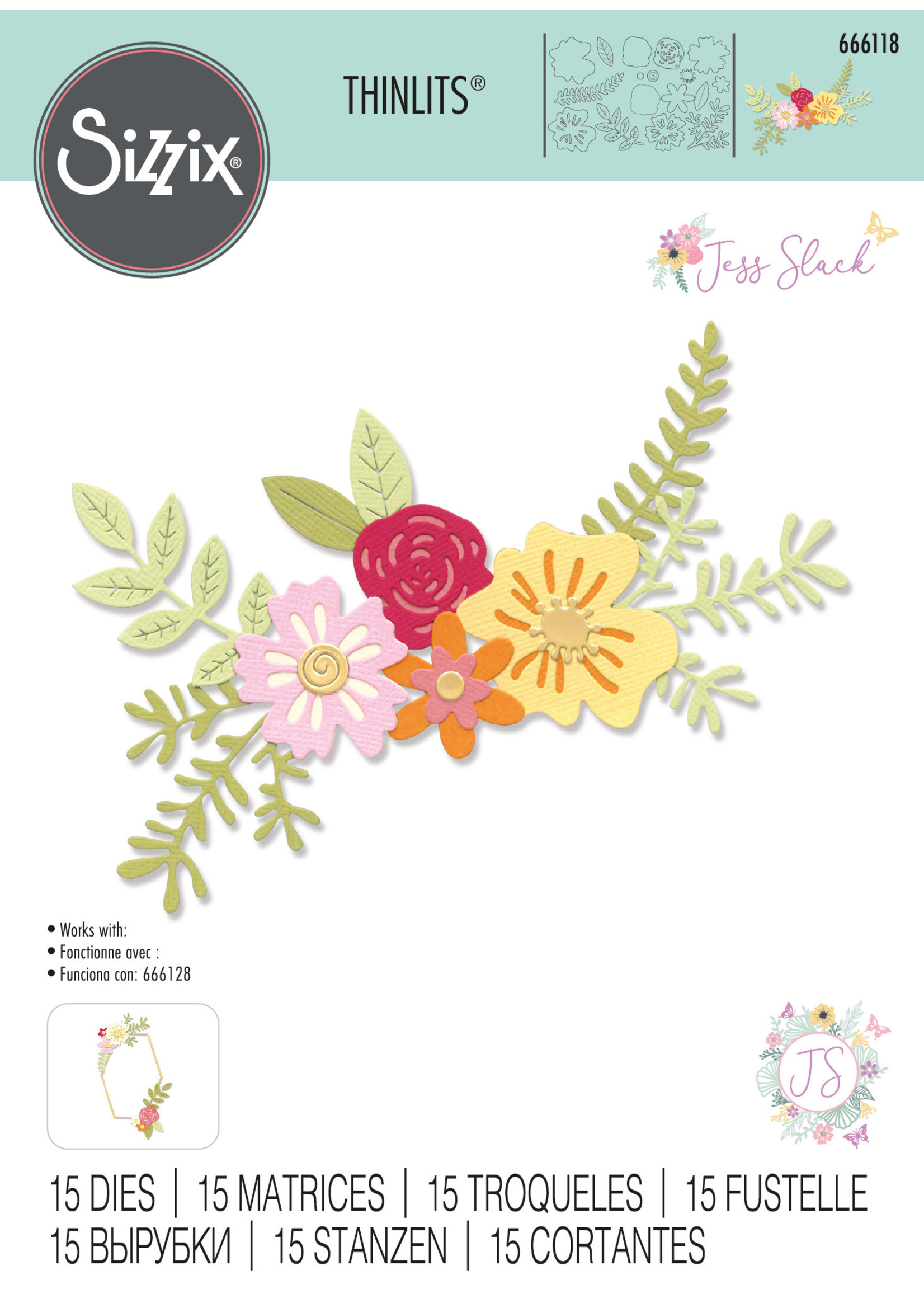 Sizzix Sizzix® Thinlits® Die Set 15PK - Floral Cluster by Jess Slack