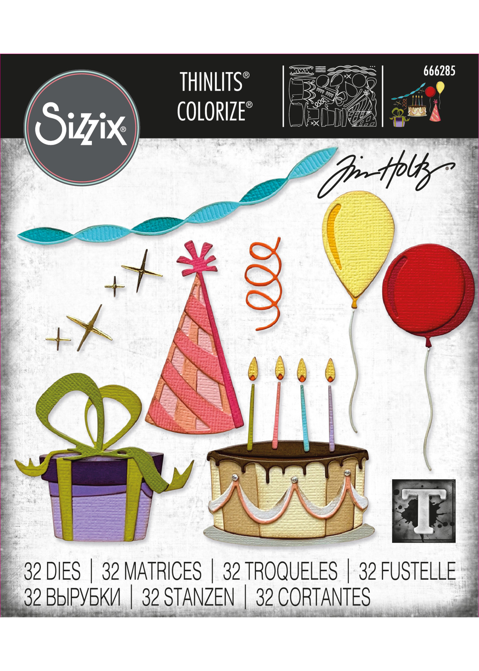 Sizzix Sizzix® Thinlits® Die Set 32PK - Celebrate, Colorize® by Tim Holtz®
