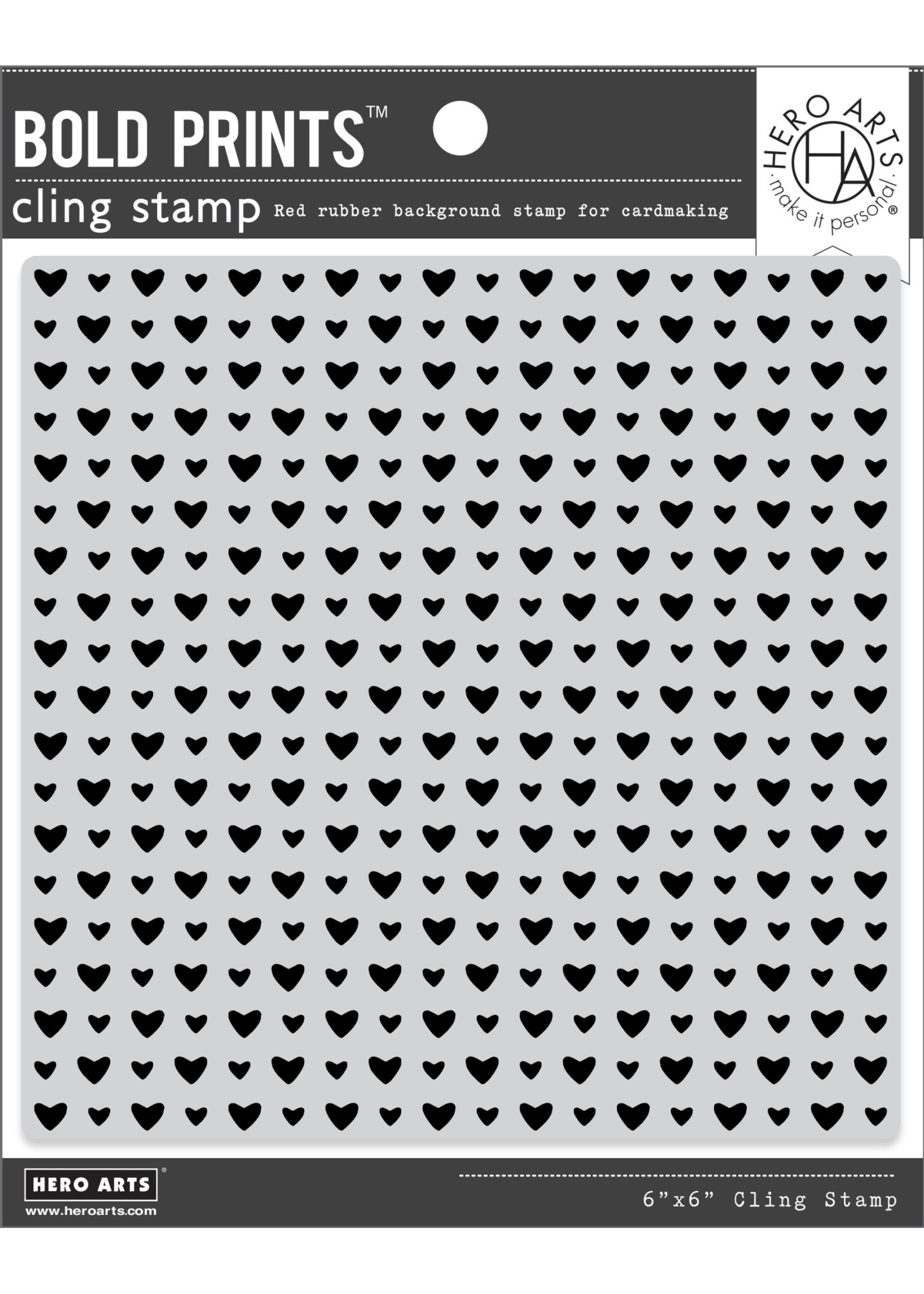 HERO ARTS Mini Hearts Bold Prints Stamp 6x6