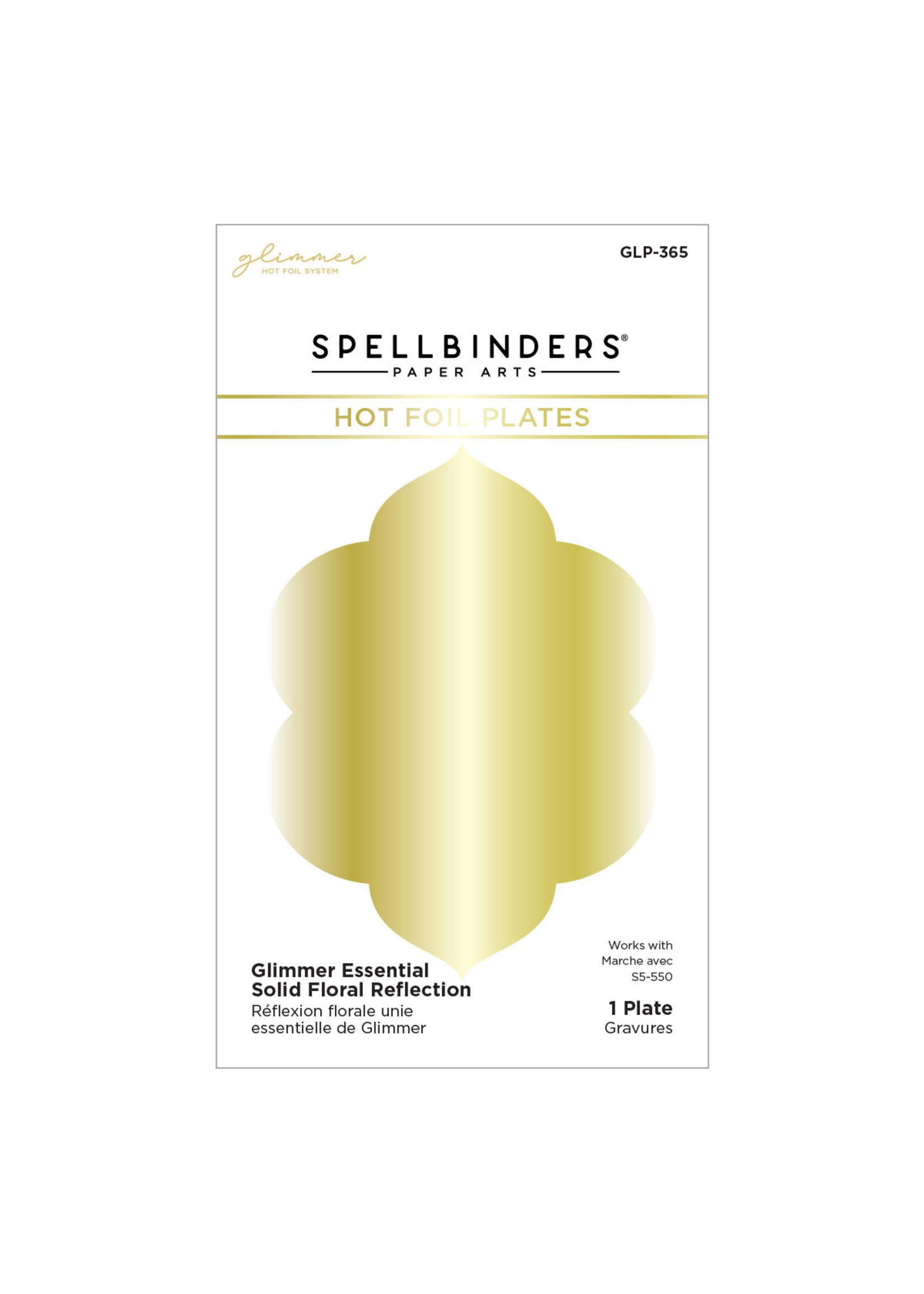 spellbinders Glimmer Essential Solid Floral Reflection Glimmer Hot Foil Plate