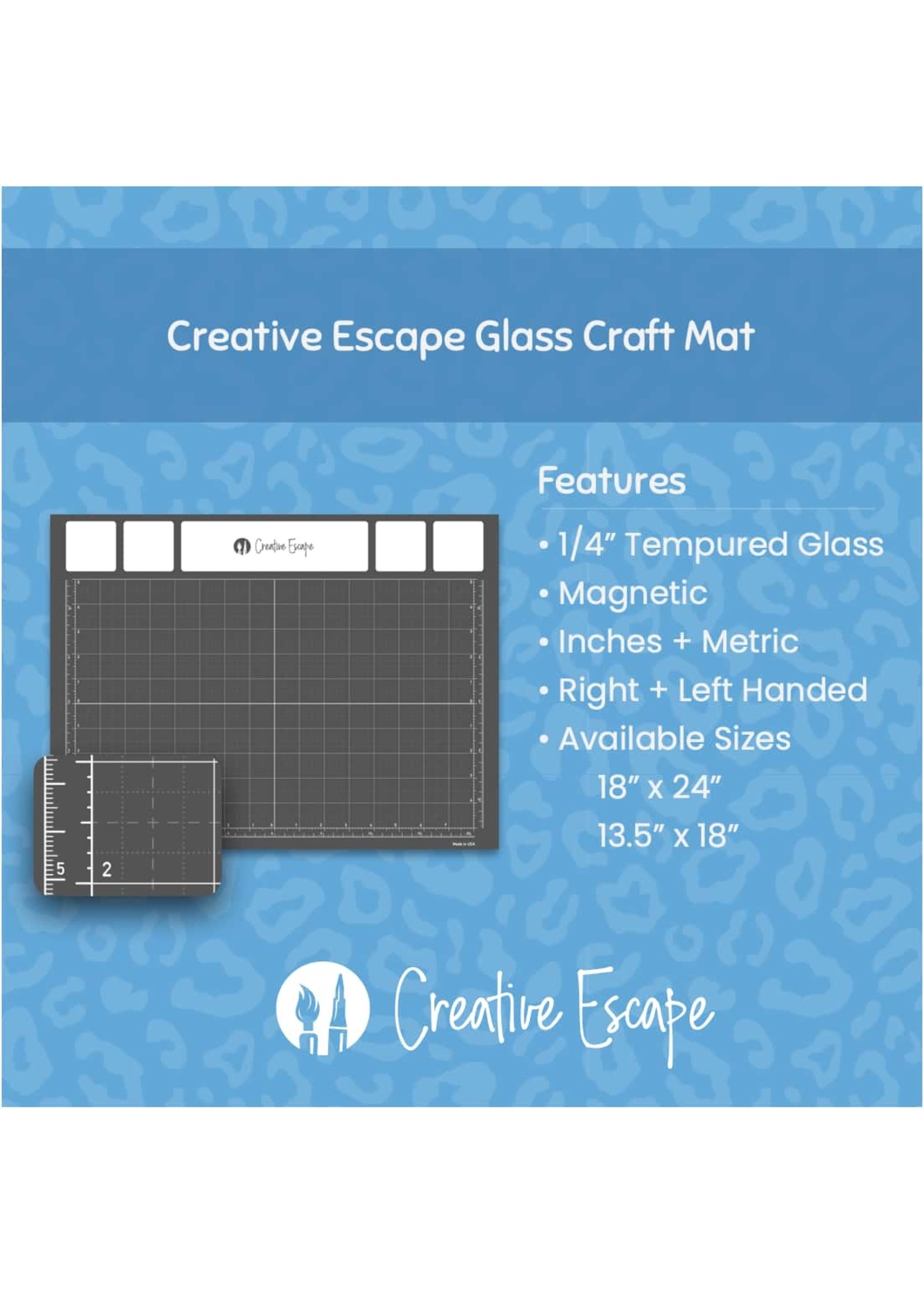 Glass Craft Mat | Magnetic | Heat, Scratch, & Stain Resistant | Perfect for  Mixed Media Artwork (Succulent, 9 x 12in)