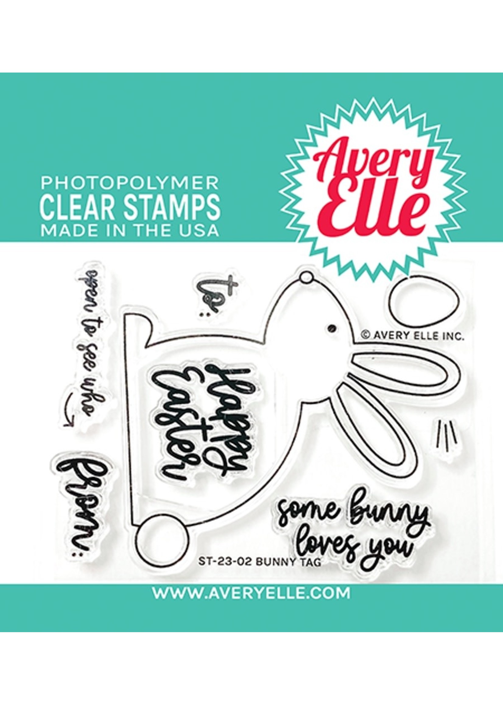 avery elle Bunny Tag Stamp