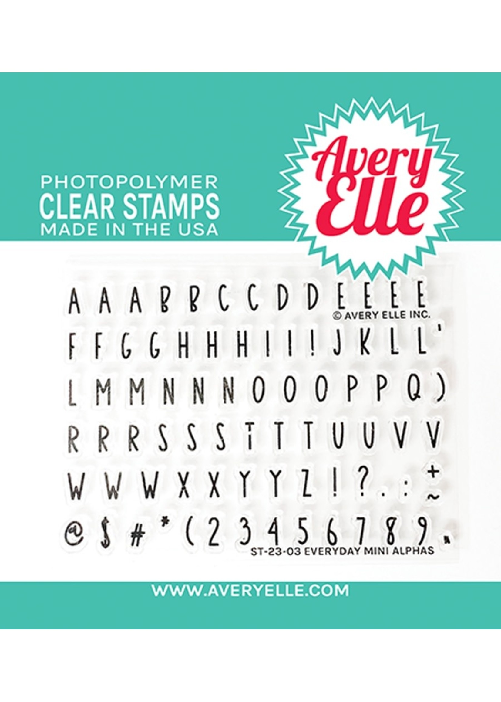 avery elle Everyday Mini Alphas Stamp