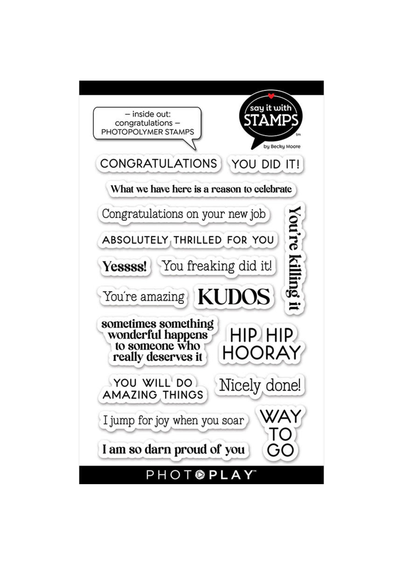 Photoplay Inside Out: Congratulations 4x6 Stamp