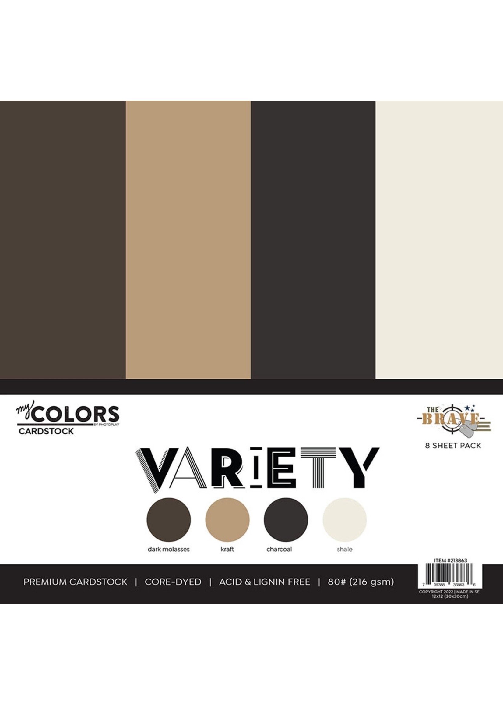Photoplay The Brave Cardstock Variety Pack - 8 sheets