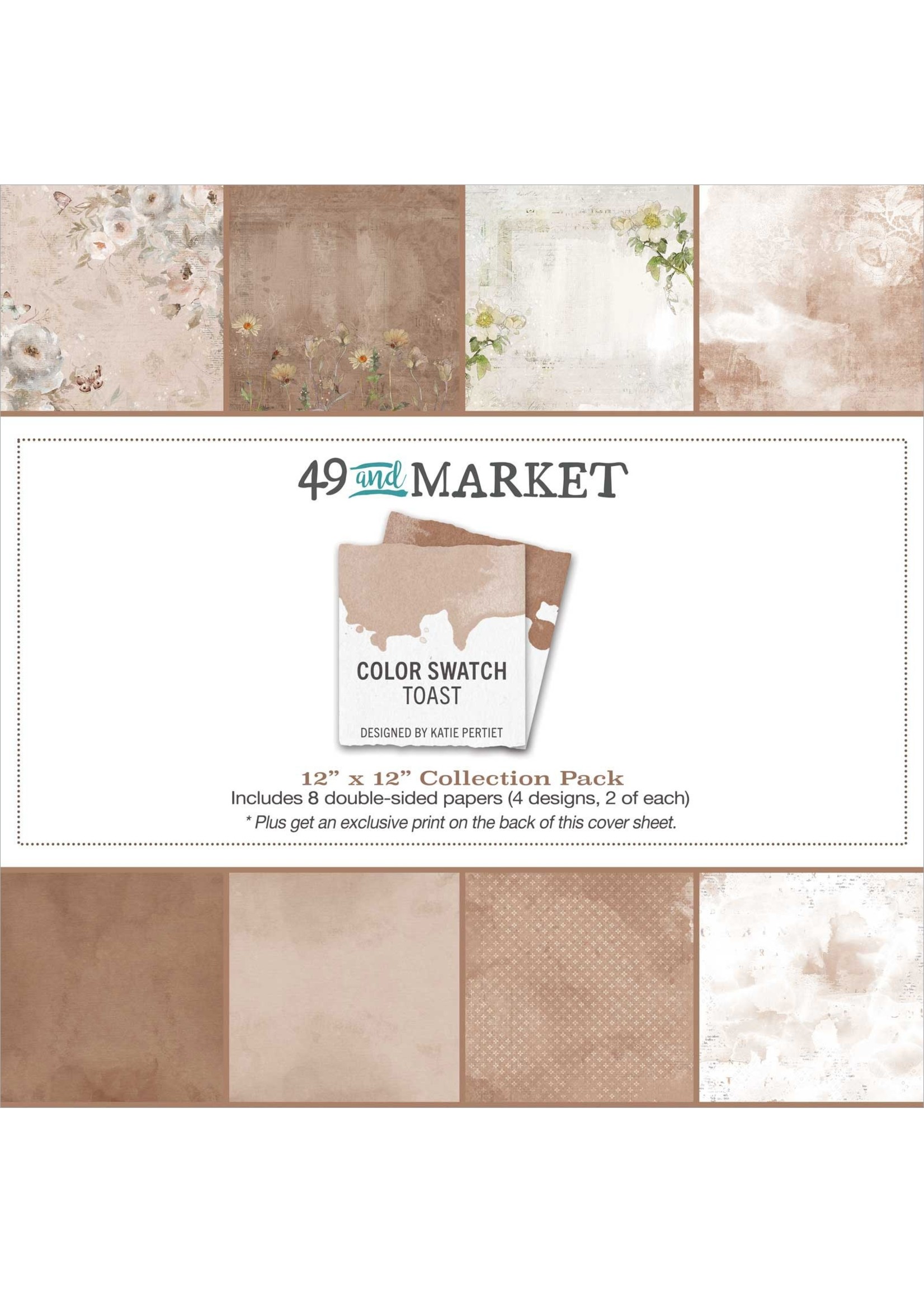 49 and Market Color Swatch Toast Collection Pack 12"X12"