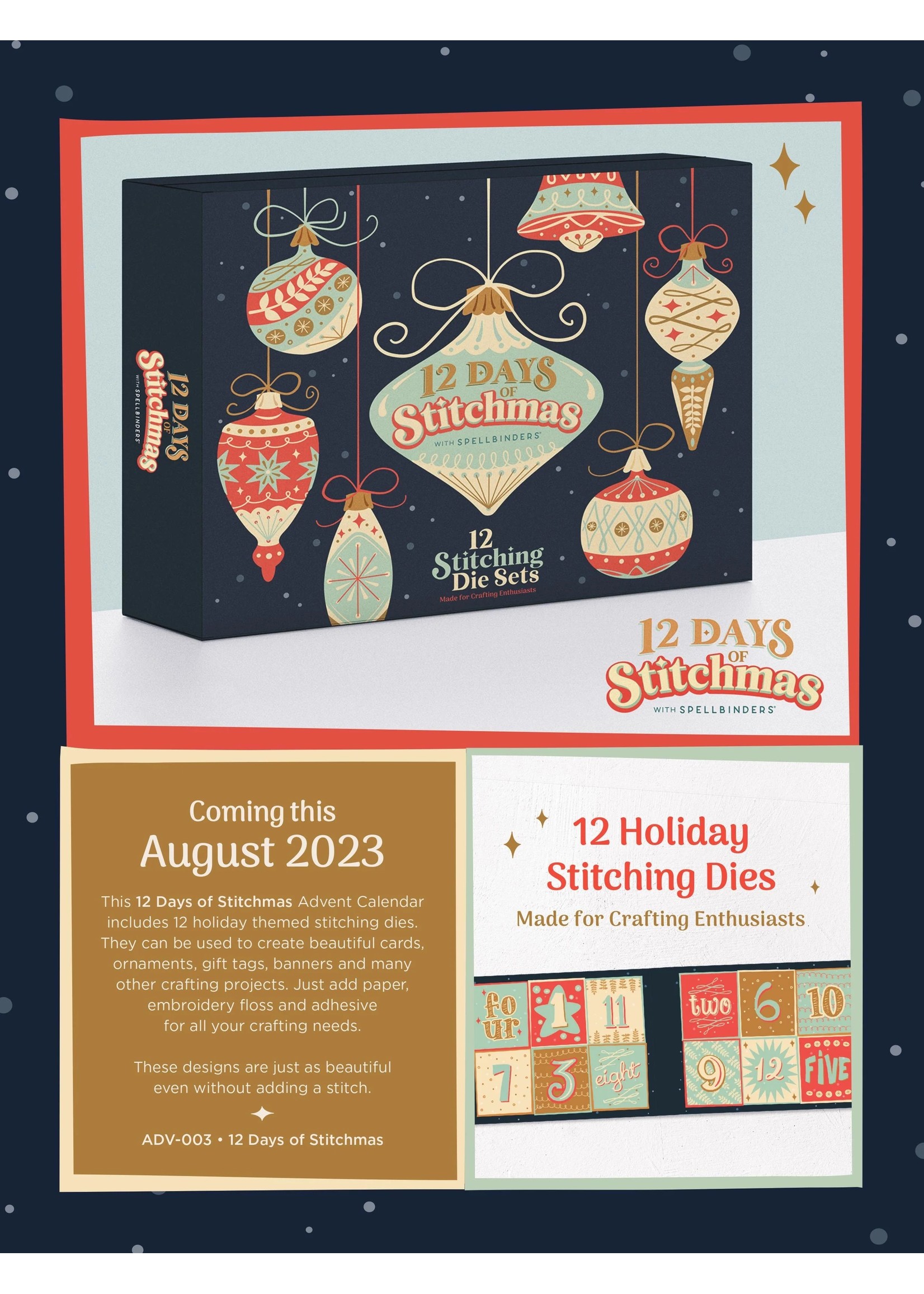 spellbinders Spellbinders 12 Days of Stitchmas 12 Day Advent Calendar 2023