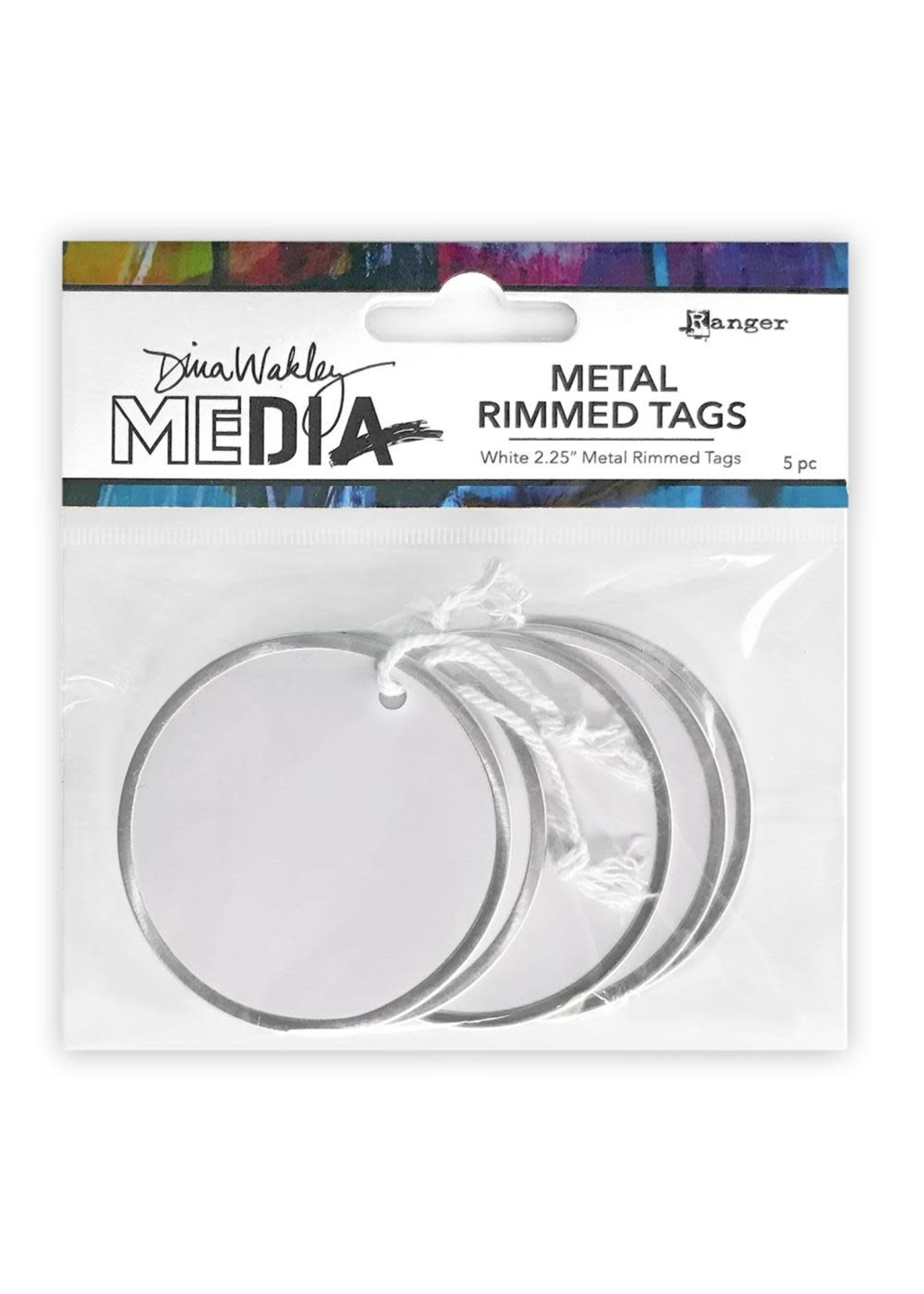 notions Dina Wakley Media Metal Rimmed Tags 2.25" 5/Pkg