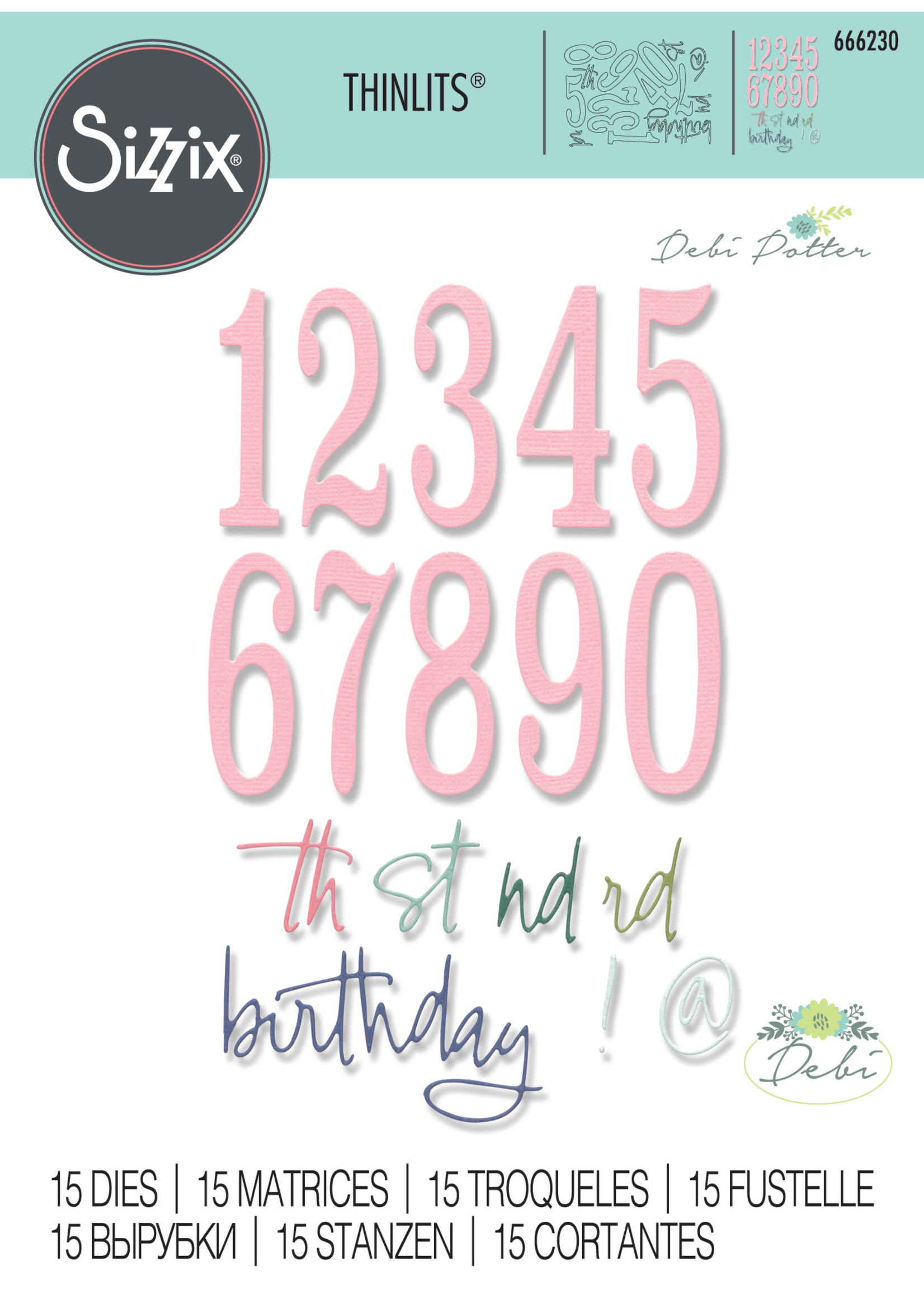 Sizzix Fabulous Birthday Numbers Thinlits