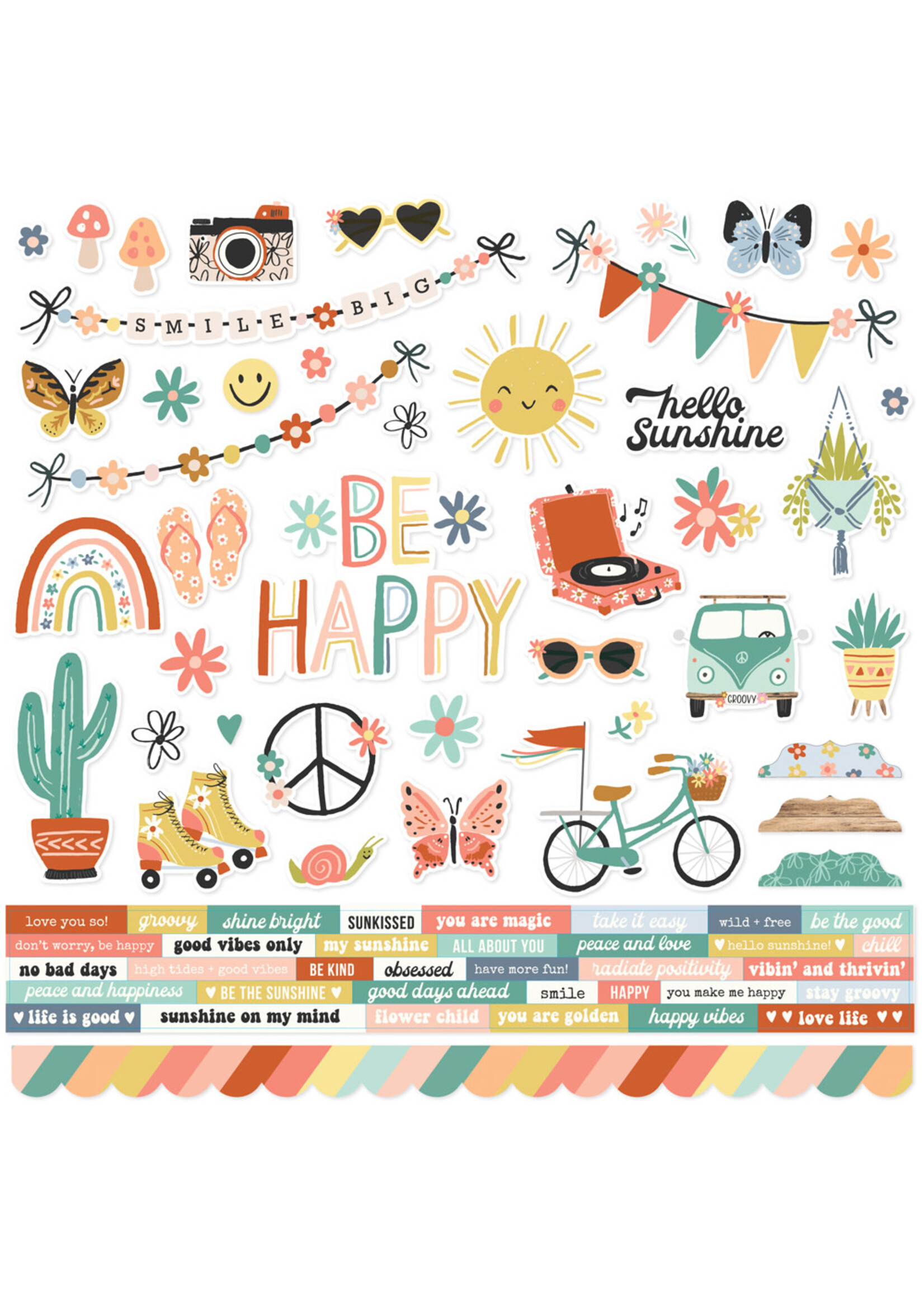 Simple Stories Boho Sunshine - Cardstock Stickers