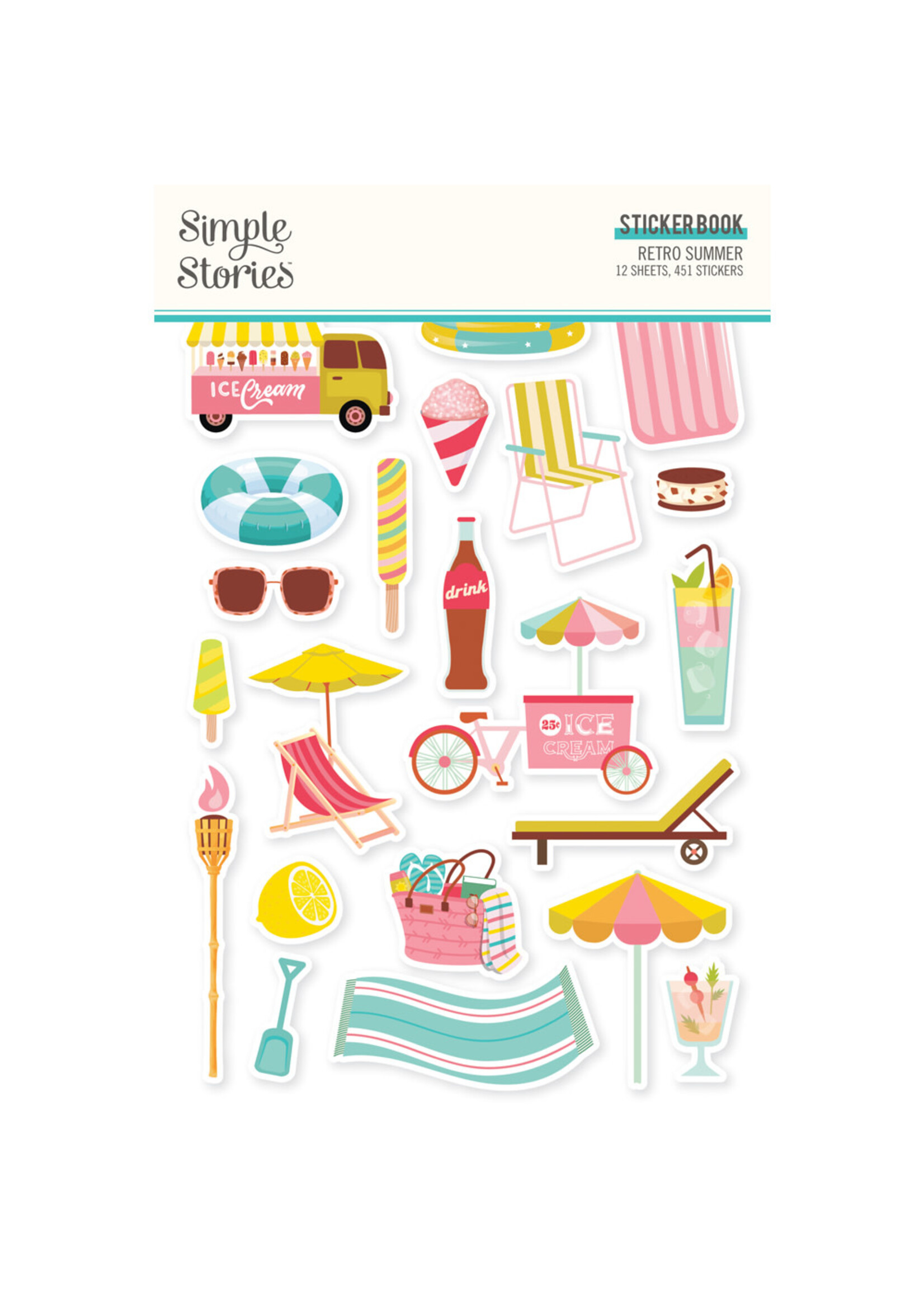 Simple Stories Retro Summer - Sticker Book