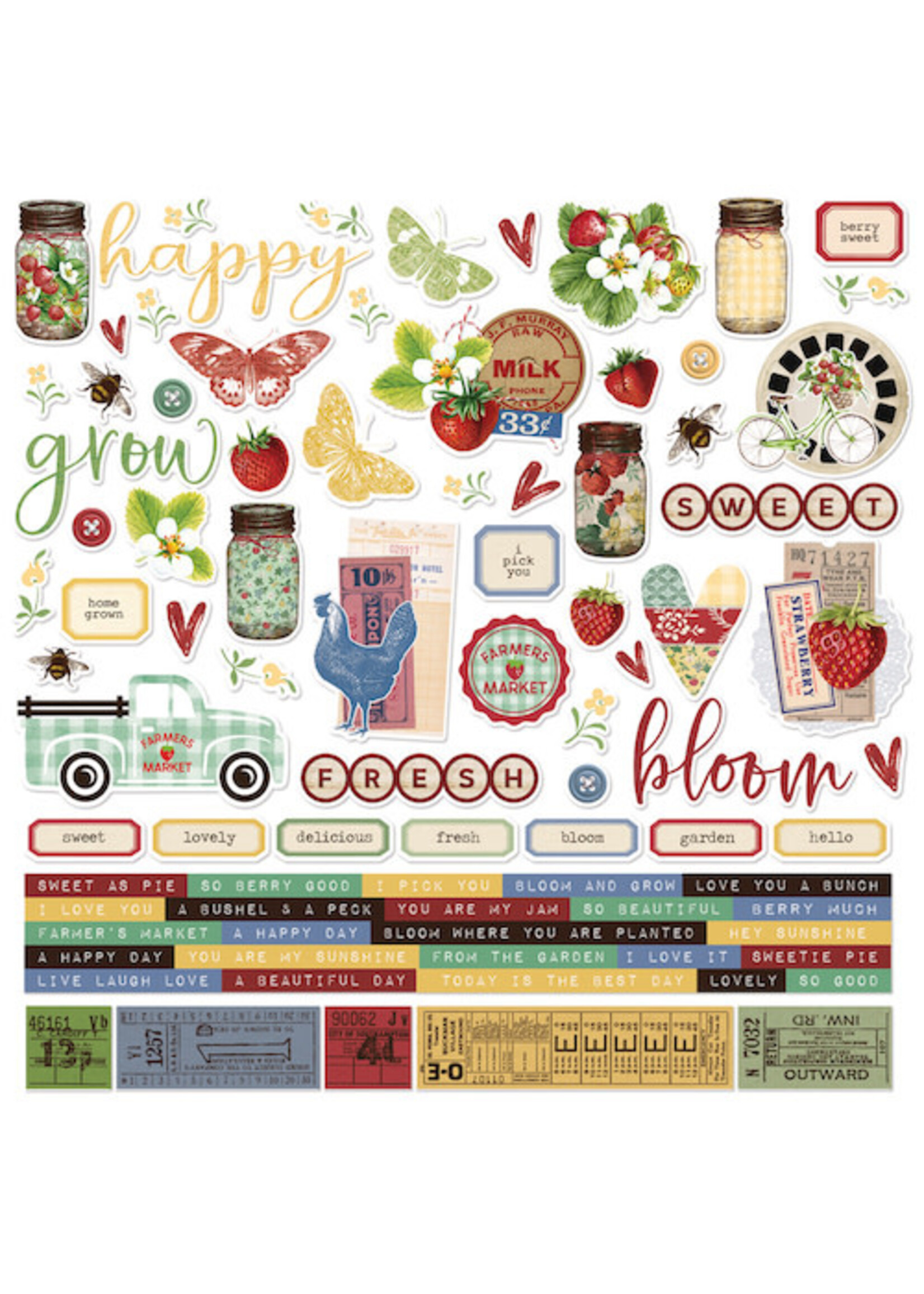 Simple Stories Simple Vintage Berry Fields  - Cardstock Stickers