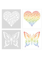 Crafter's Companion Butterfly & Hearts - Stencil Set