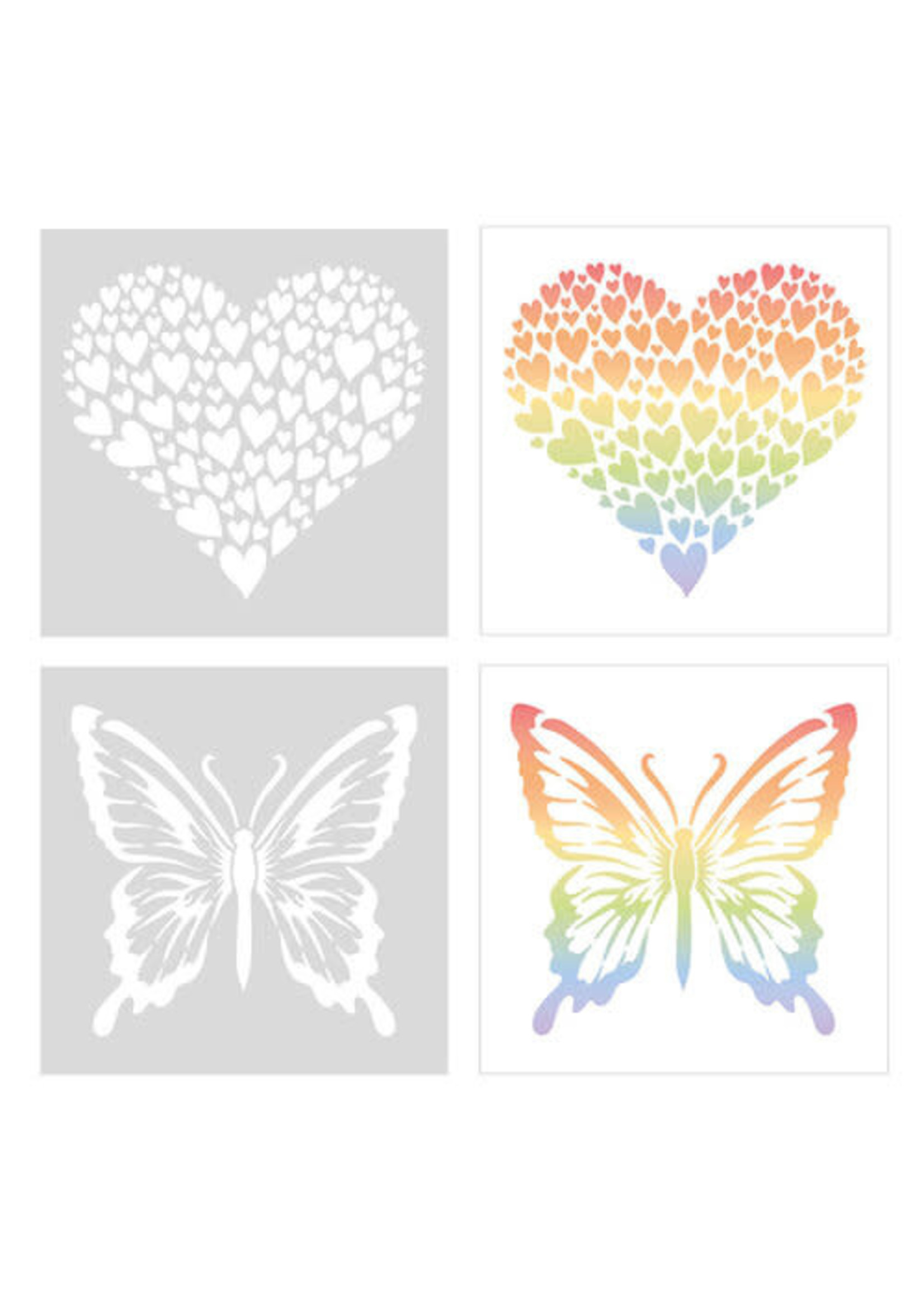 Crafter's Companion Butterfly & Hearts - Stencil Set