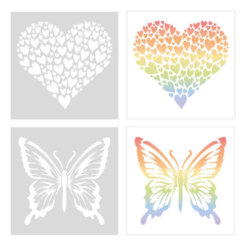 Butterfly & Hearts - Stencil Set - Creative Escape