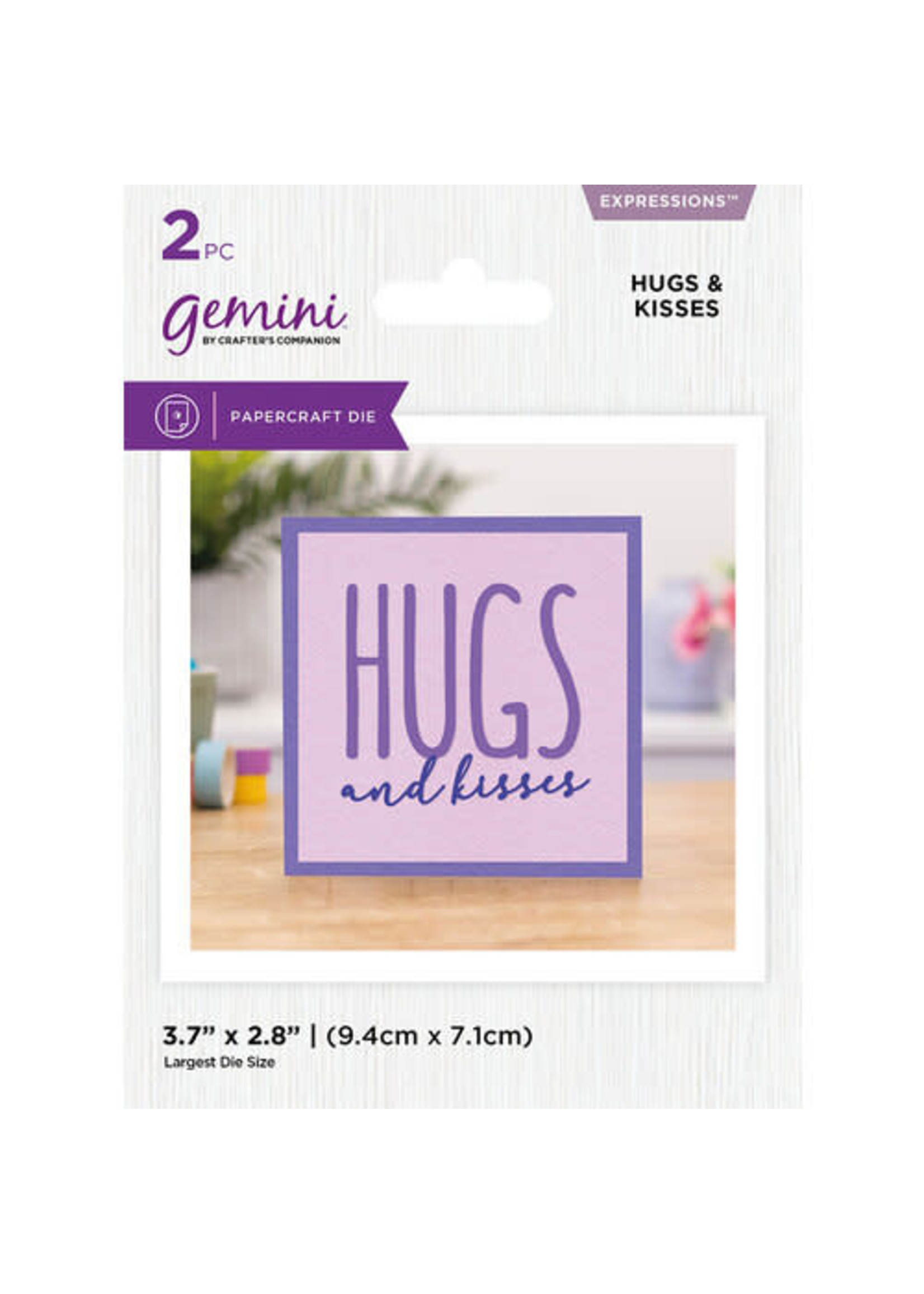 Crafter's Companion Hugs & Kisses Large Word Die