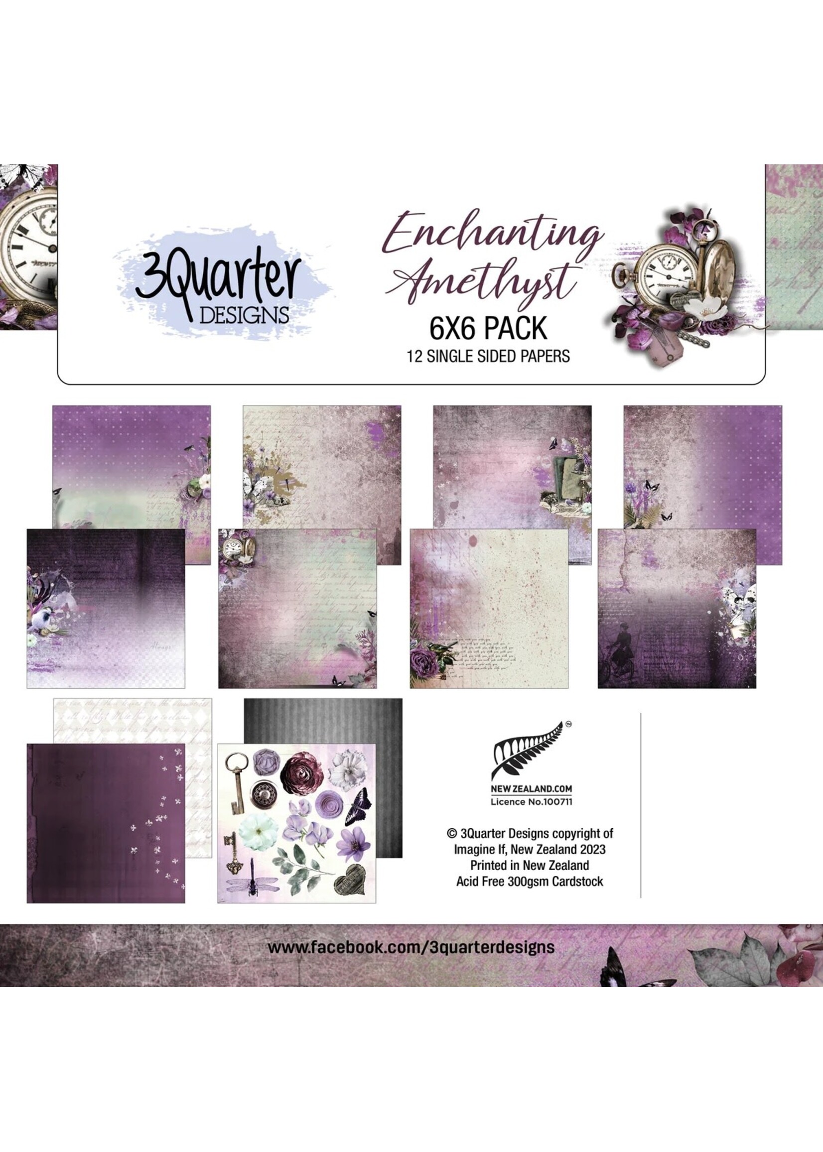 3Quarter Designs Enchanted Amethyst 6x6 Paper Pad