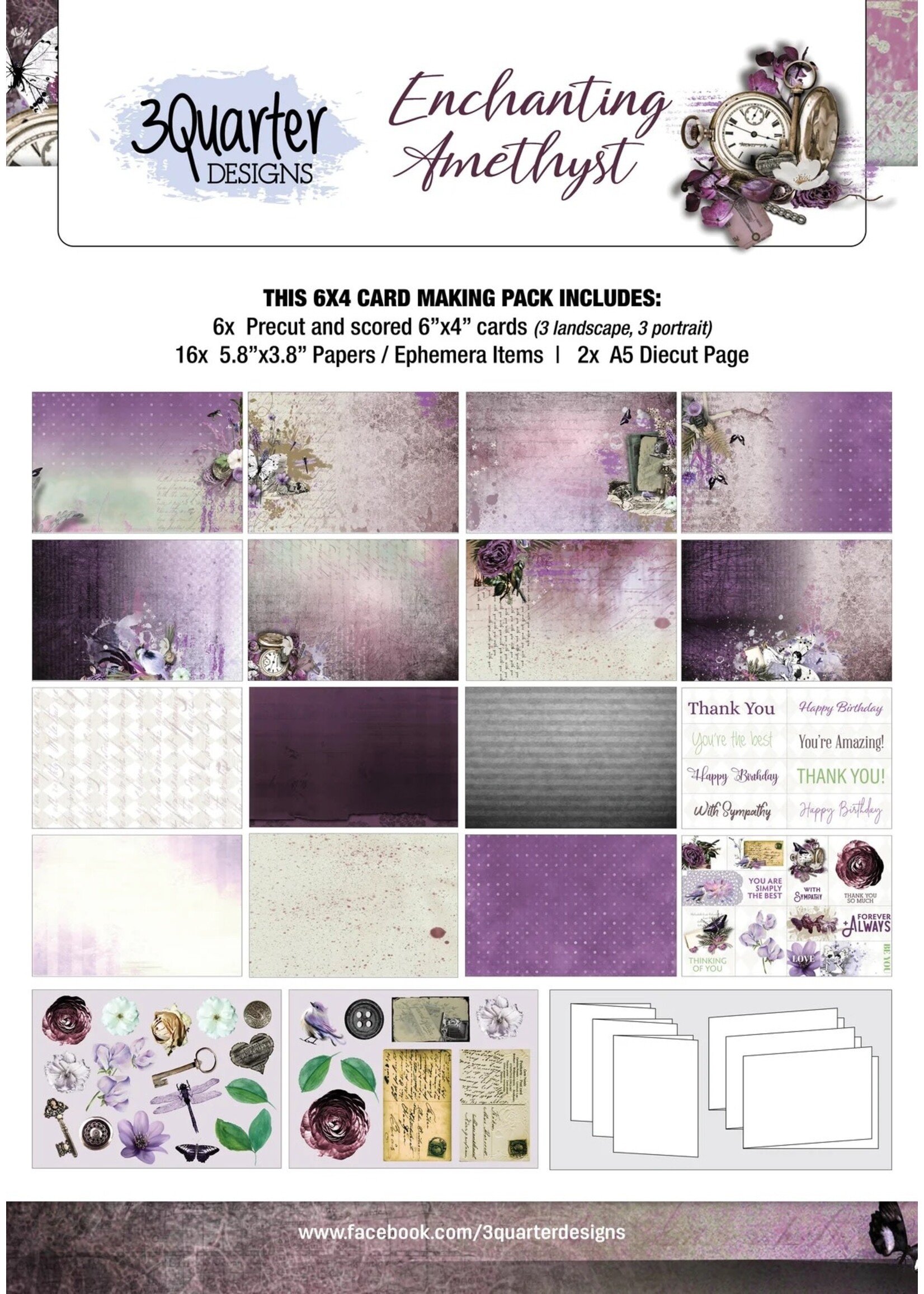 3Quarter Designs Enchanted Amethyst Card Collection
