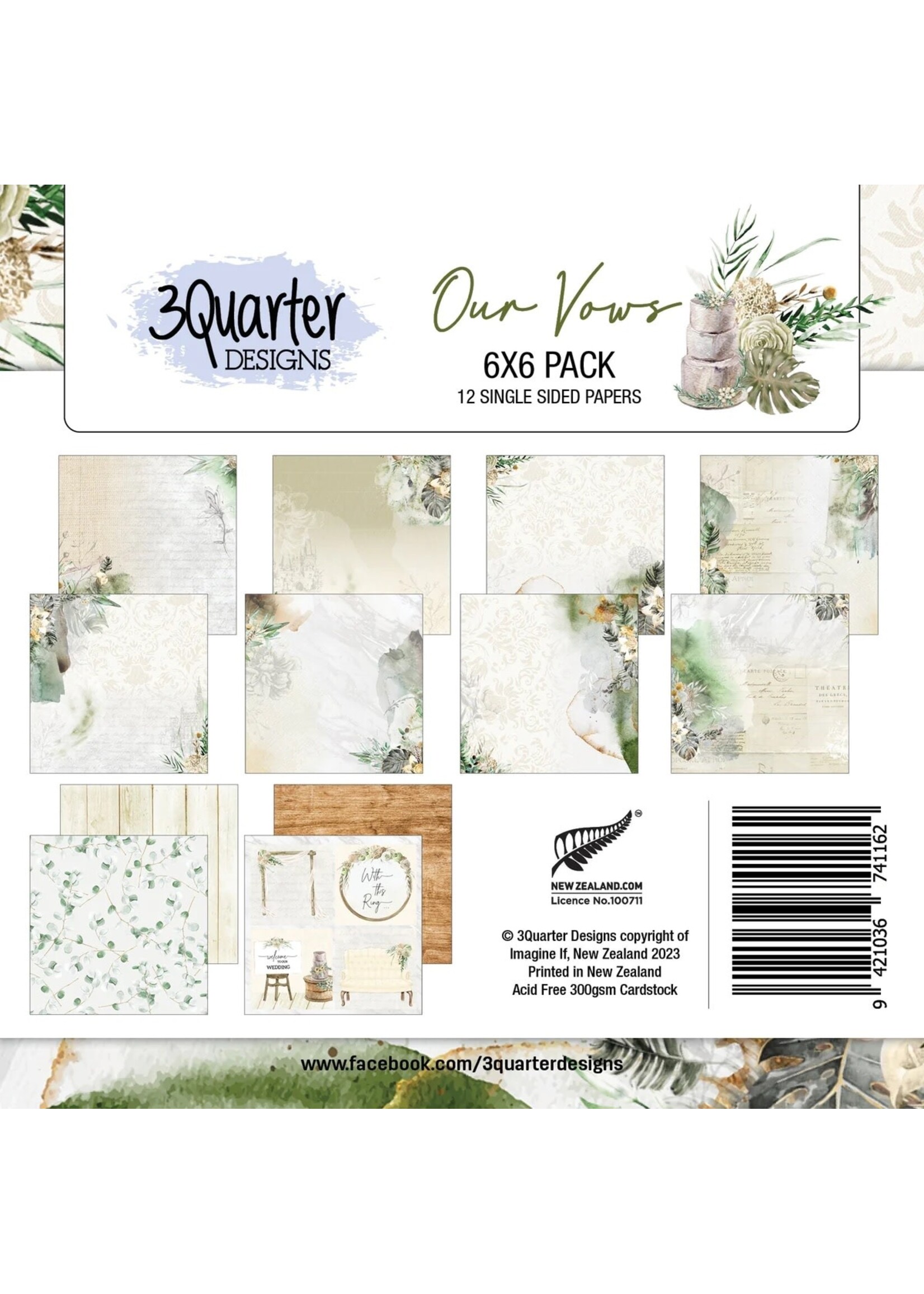 3Quarter Designs Our Vows 6x6 paper Pad