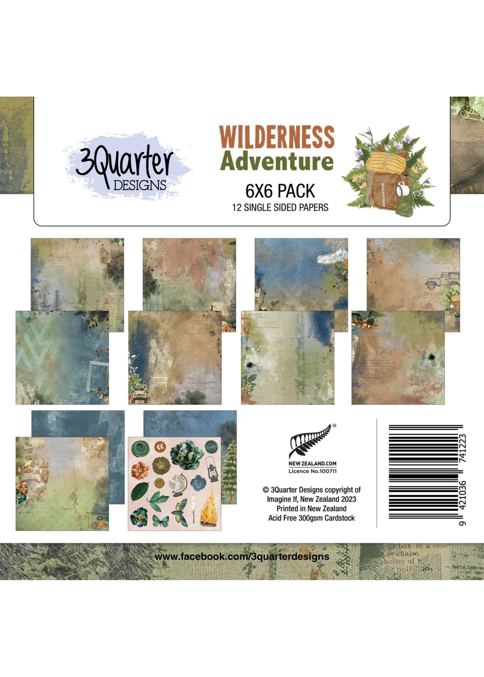 3Quarter Designs Wilderness Adventure 6x6 Paper Pad