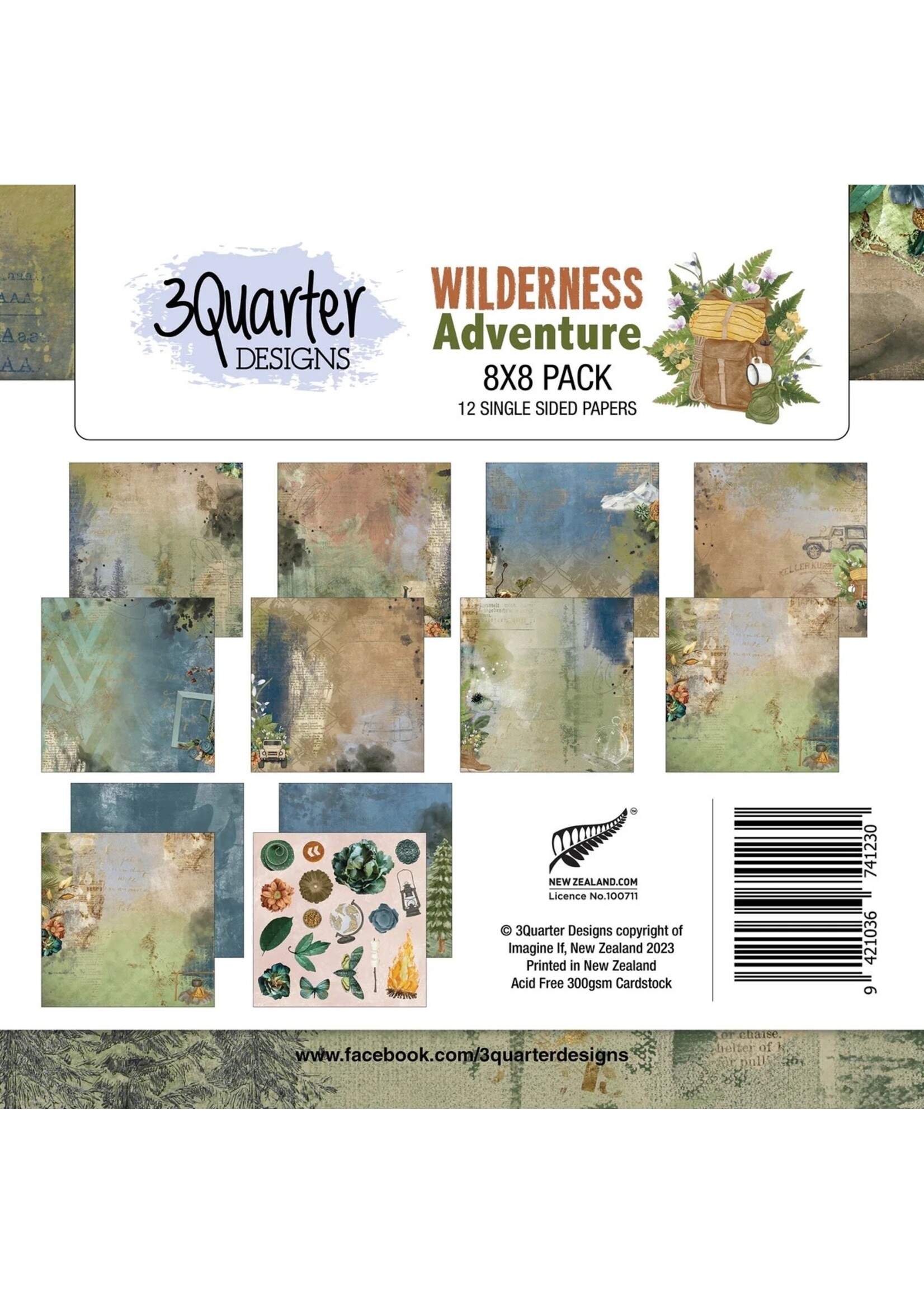 3Quarter Designs Wilderness Adventure 8x8 Paper Pad