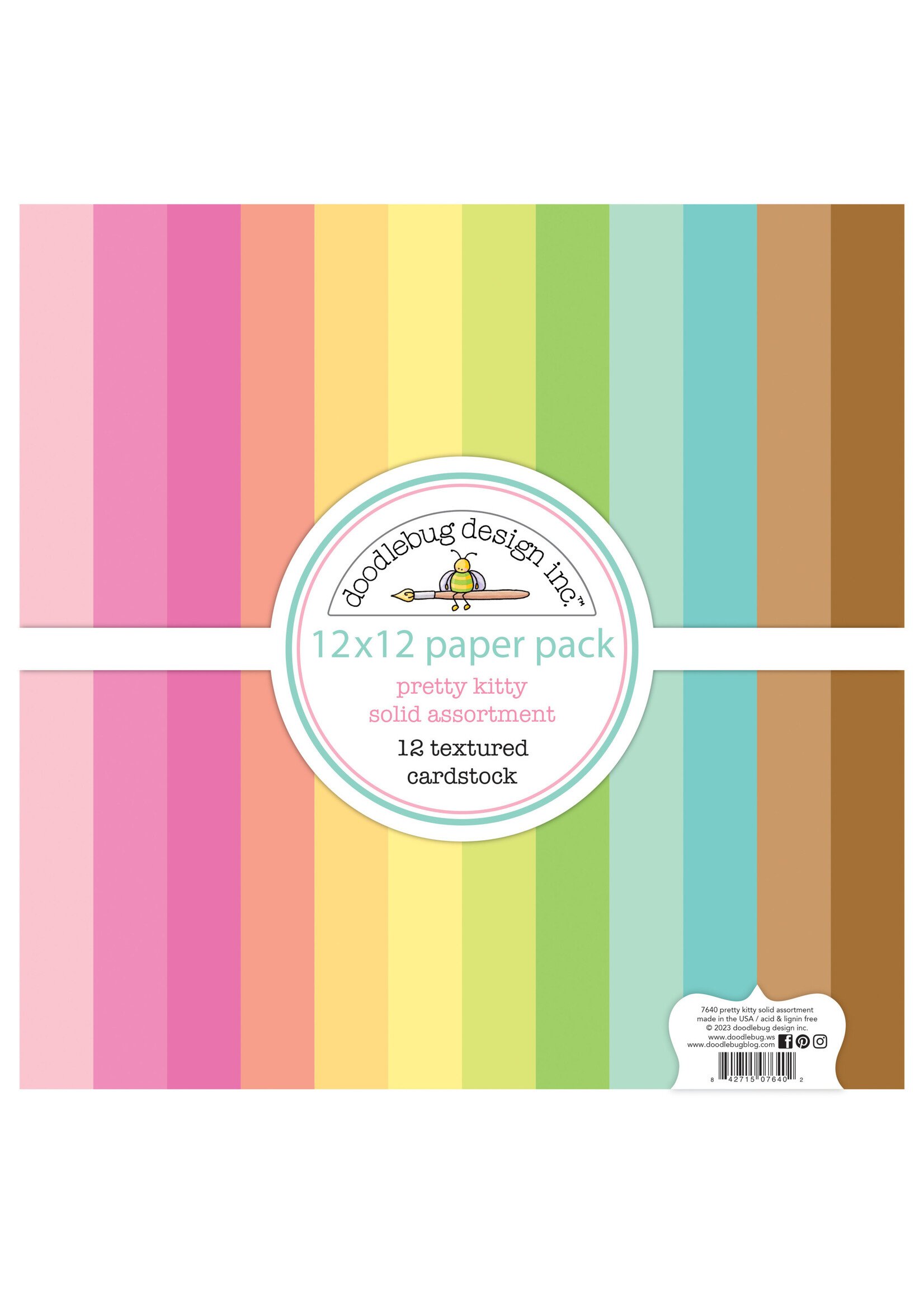 DOODLEBUG Pretty Kitty Paper Pack: Solids Assortment
