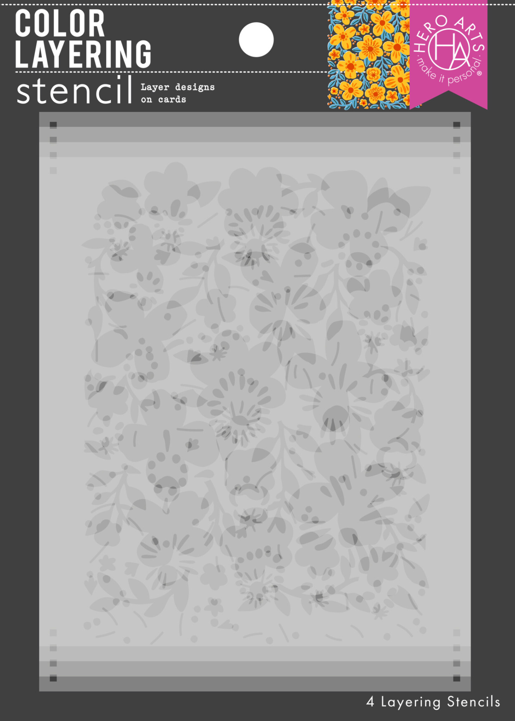 HERO ARTS Color Layering Bold Flowers Stencil