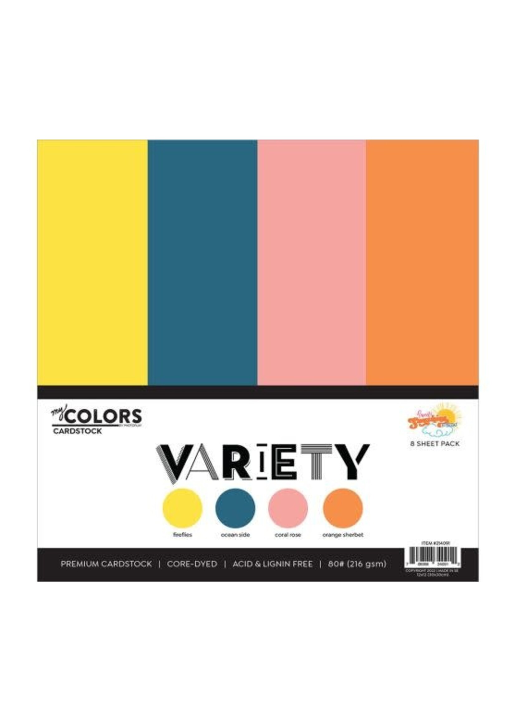 Photoplay Sweet Sunshine - Cardstock Variety Pack - 8 sheets