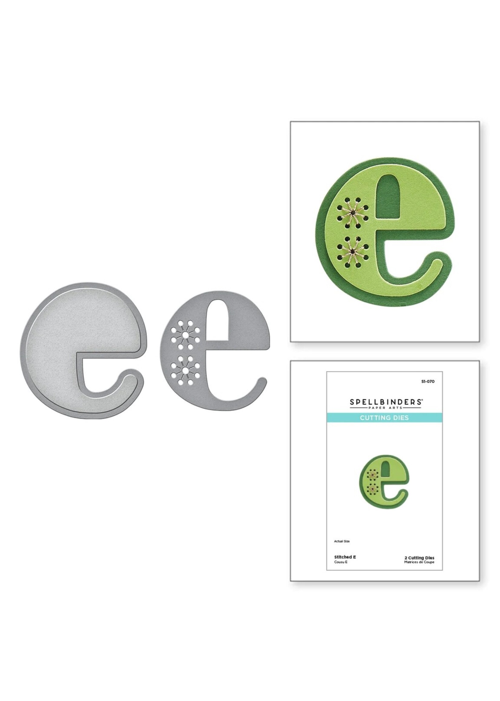 spellbinders Stitched Letter Die:  E