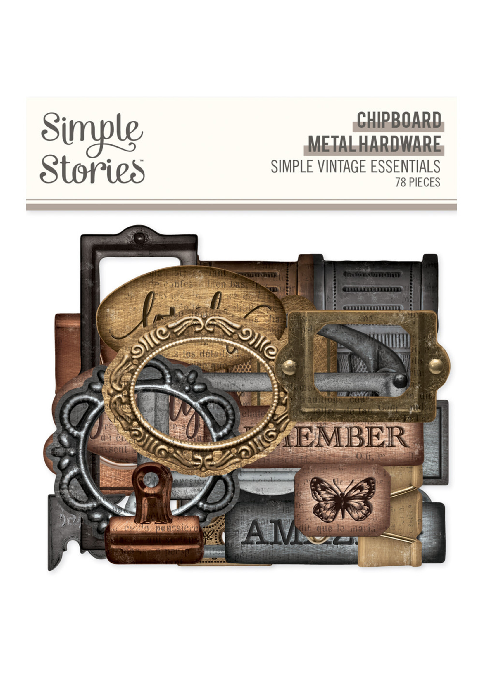Simple Stories Simple Vintage Essentials  - Chipboard Metal Hardware