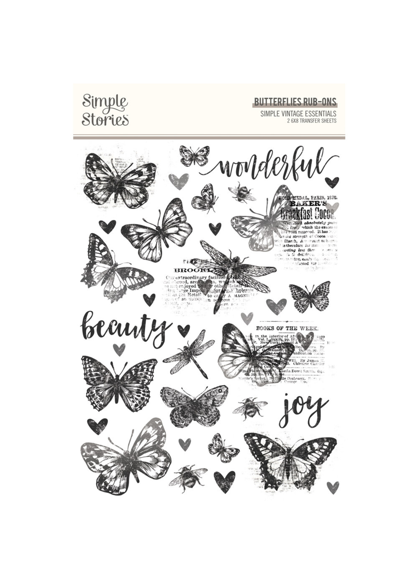 Simple Stories Simple Vintage Essentials  - Rub Ons Butterflies