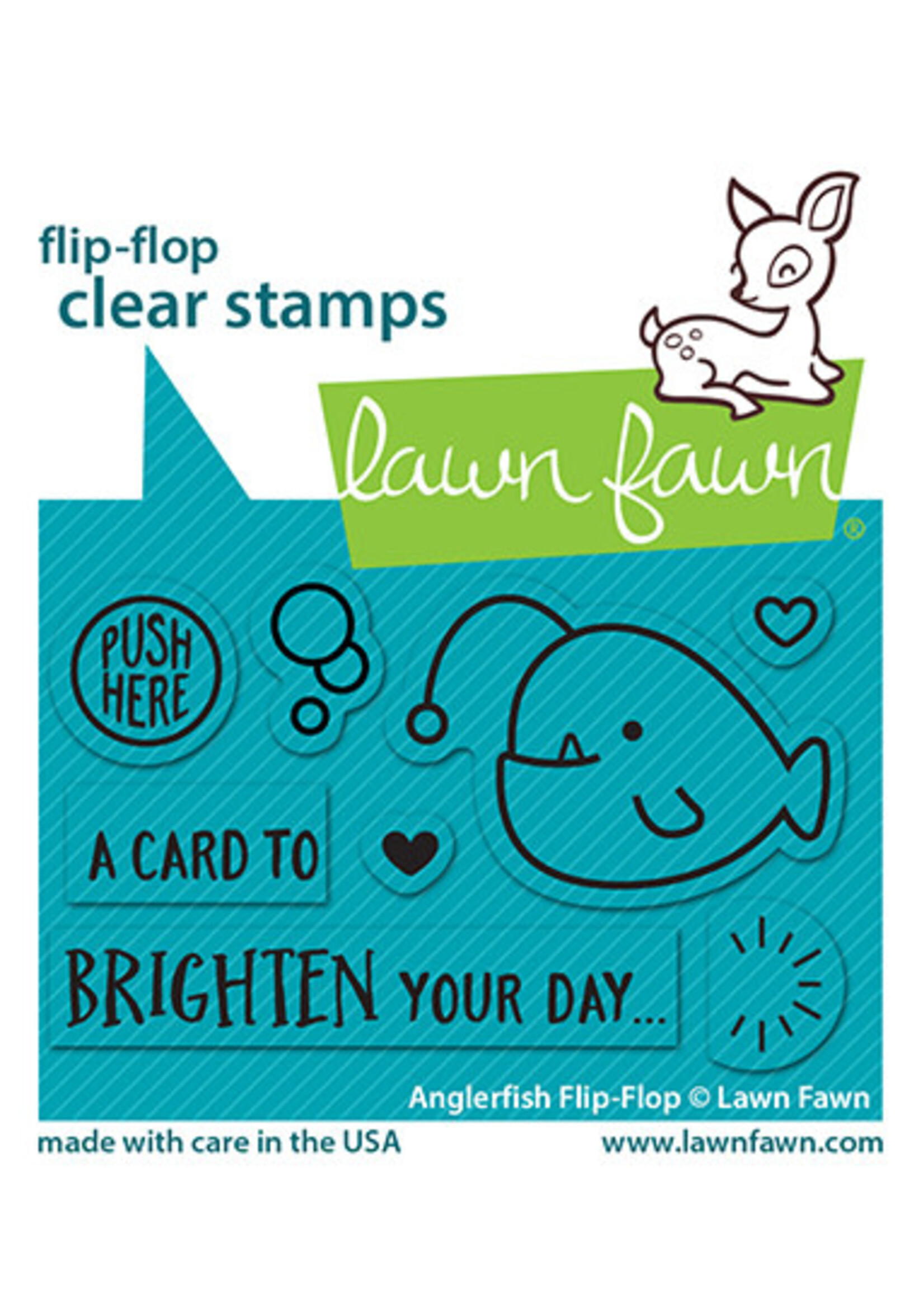 Lawn Fawn angler fish flip-flop stamp