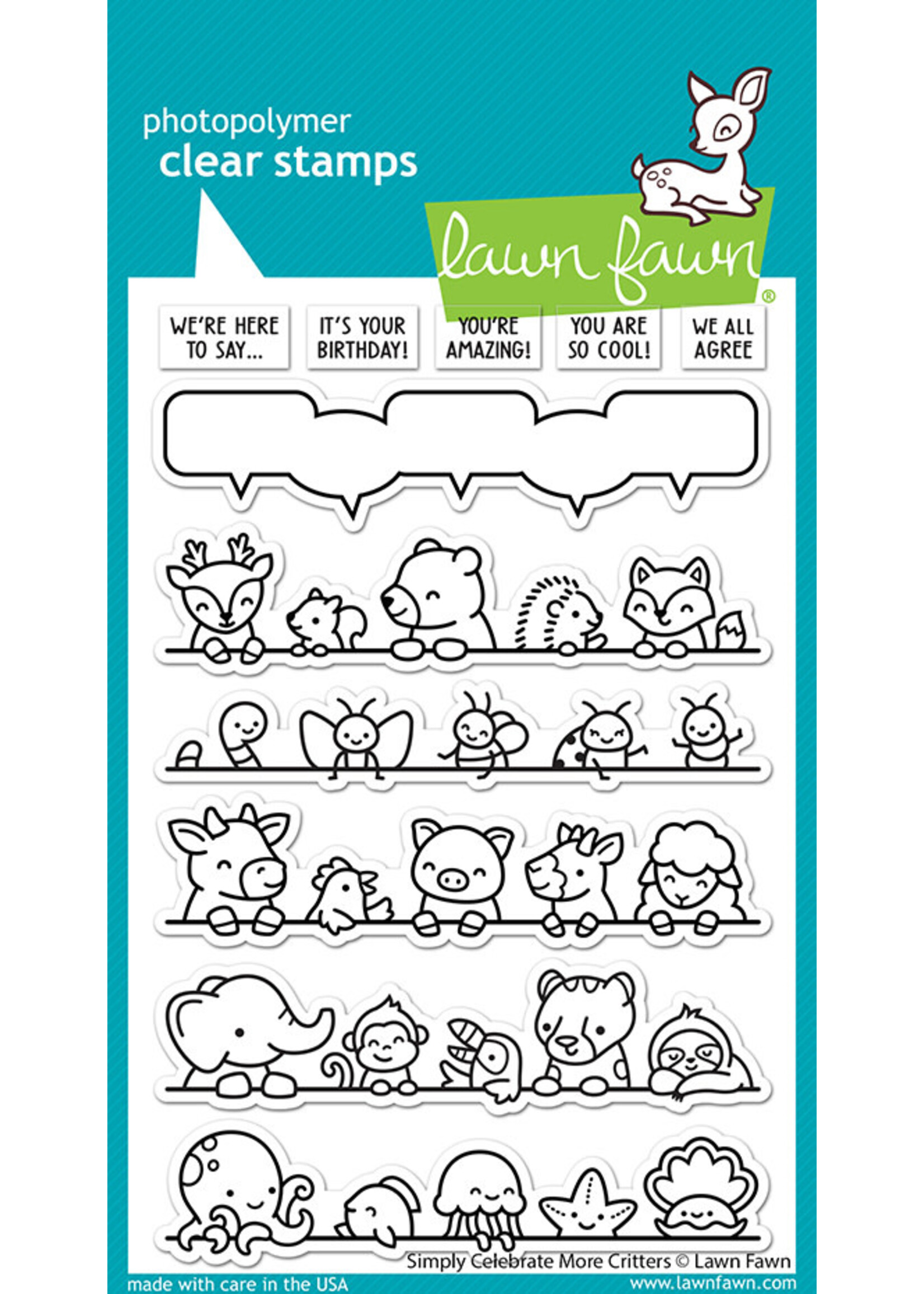 Lawn Fawn simply celebrate more critters stamp