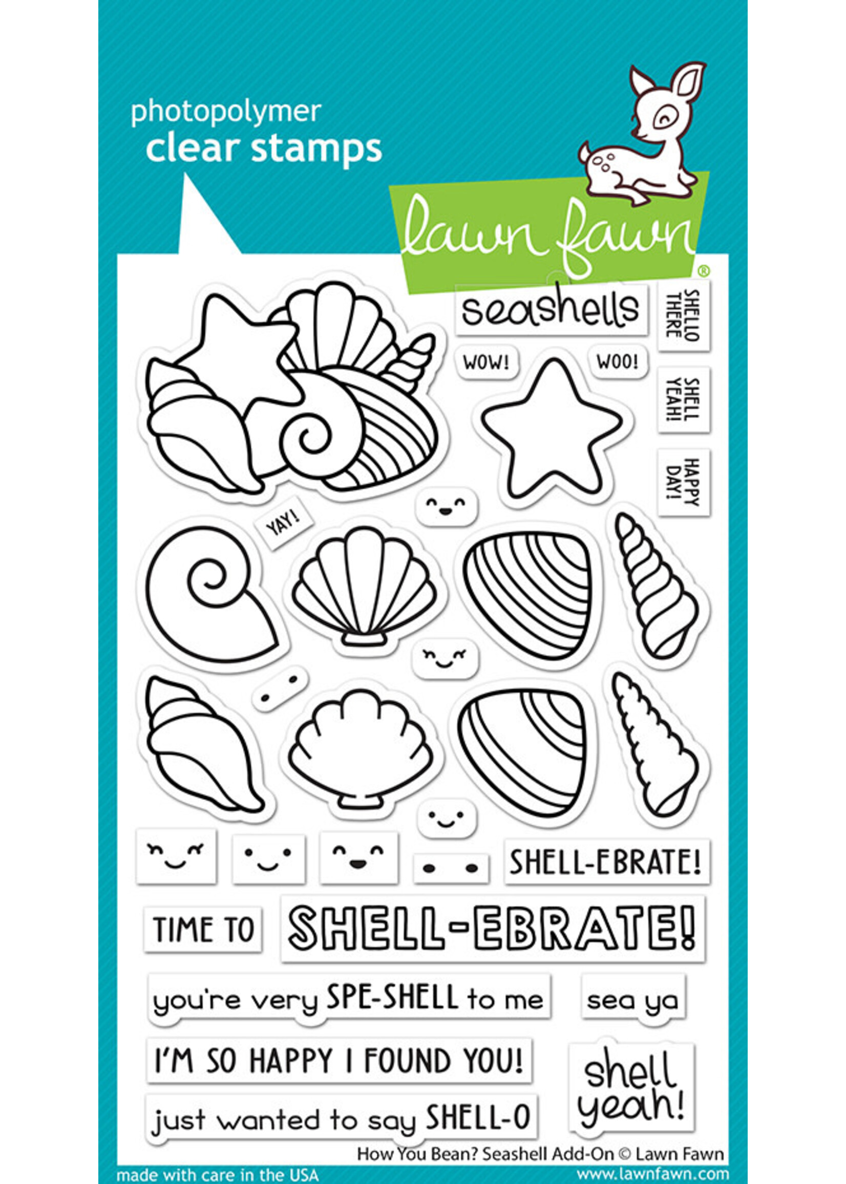 Lawn Fawn how you bean? seashell add-on stamp