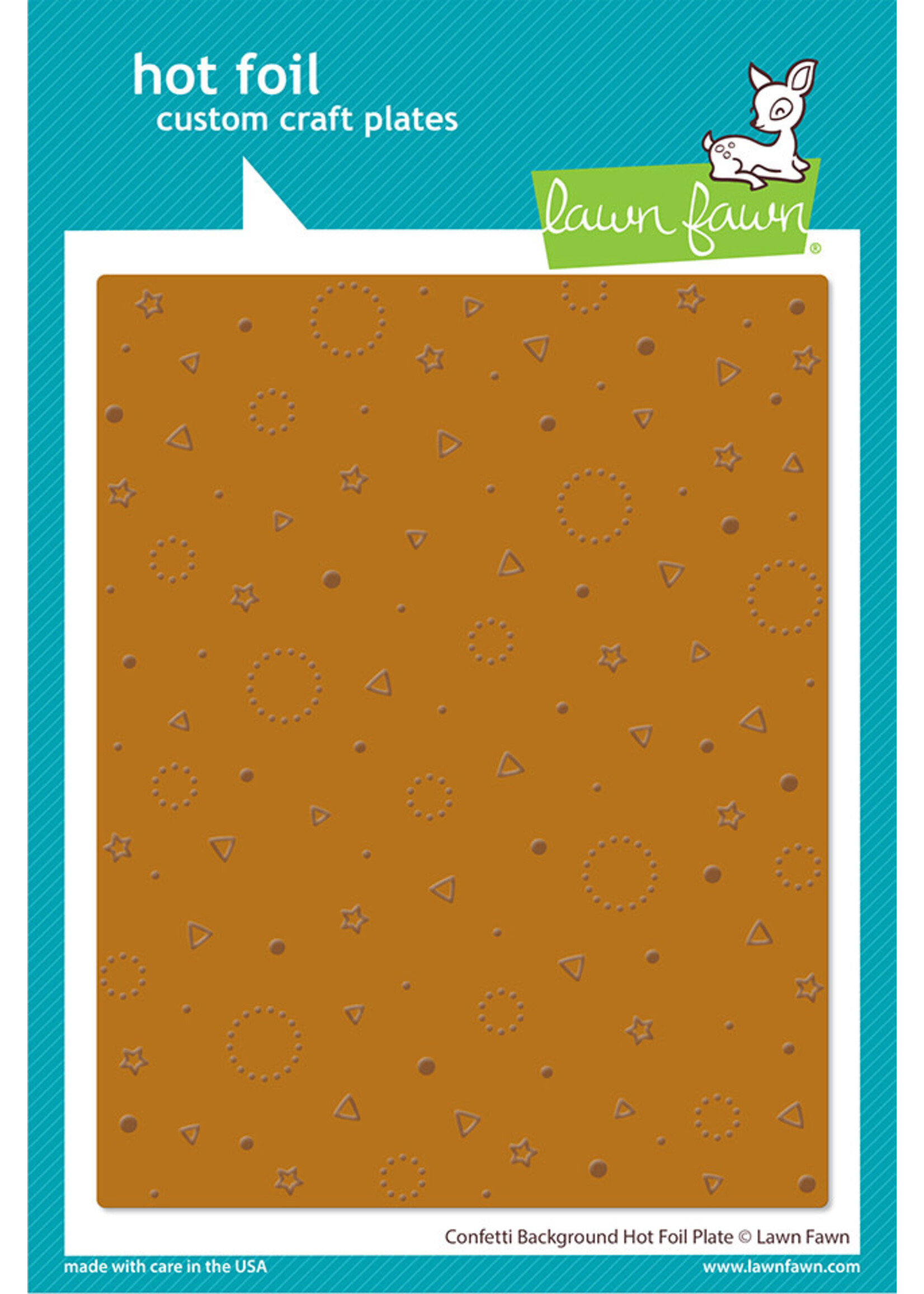 Lawn Fawn confetti background hot foil plate