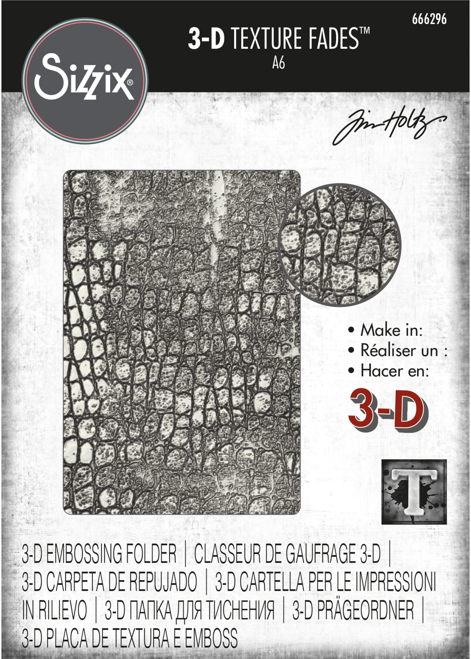 Sizzix Sizzix® 3-D Texture Fades™ Embossing Folder - Reptile by Tim Holtz®