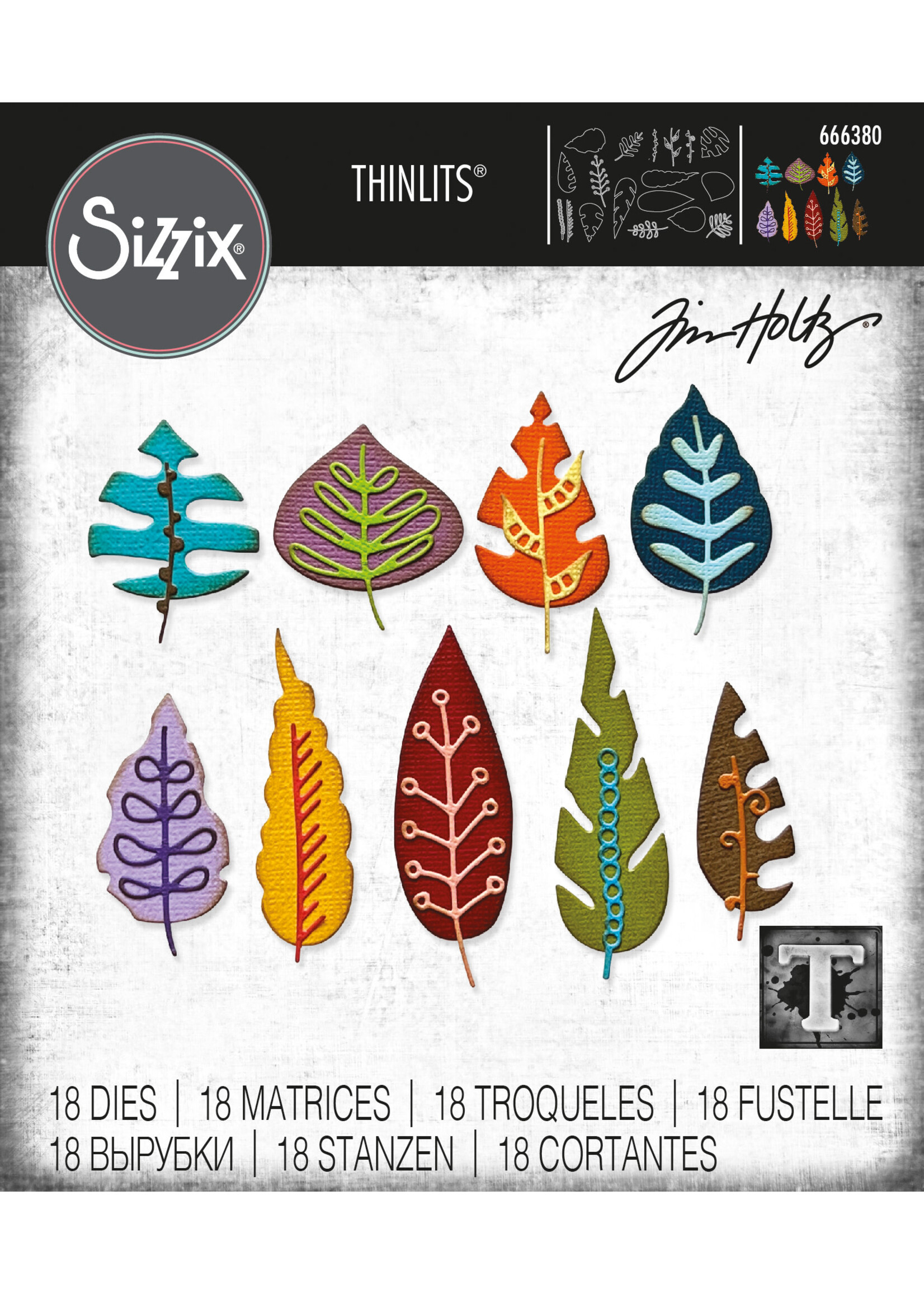 Sizzix Sizzix® Thinlits® Die Set 18PK - Artsy Leaves by Tim Holtz®