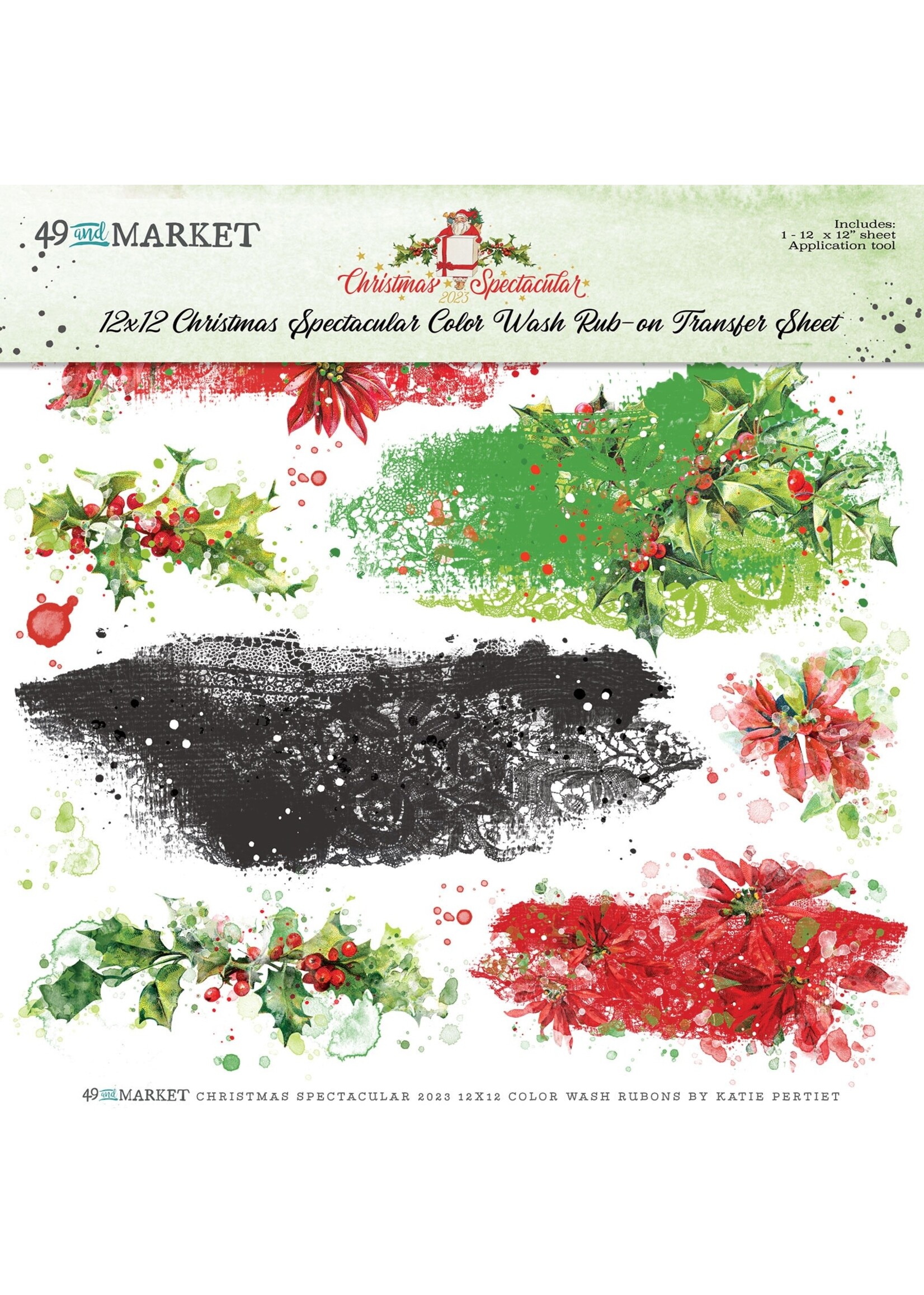 49 and Market Rub-Ons 12"X12"-Color Wash, Christmas Spectacular 2023