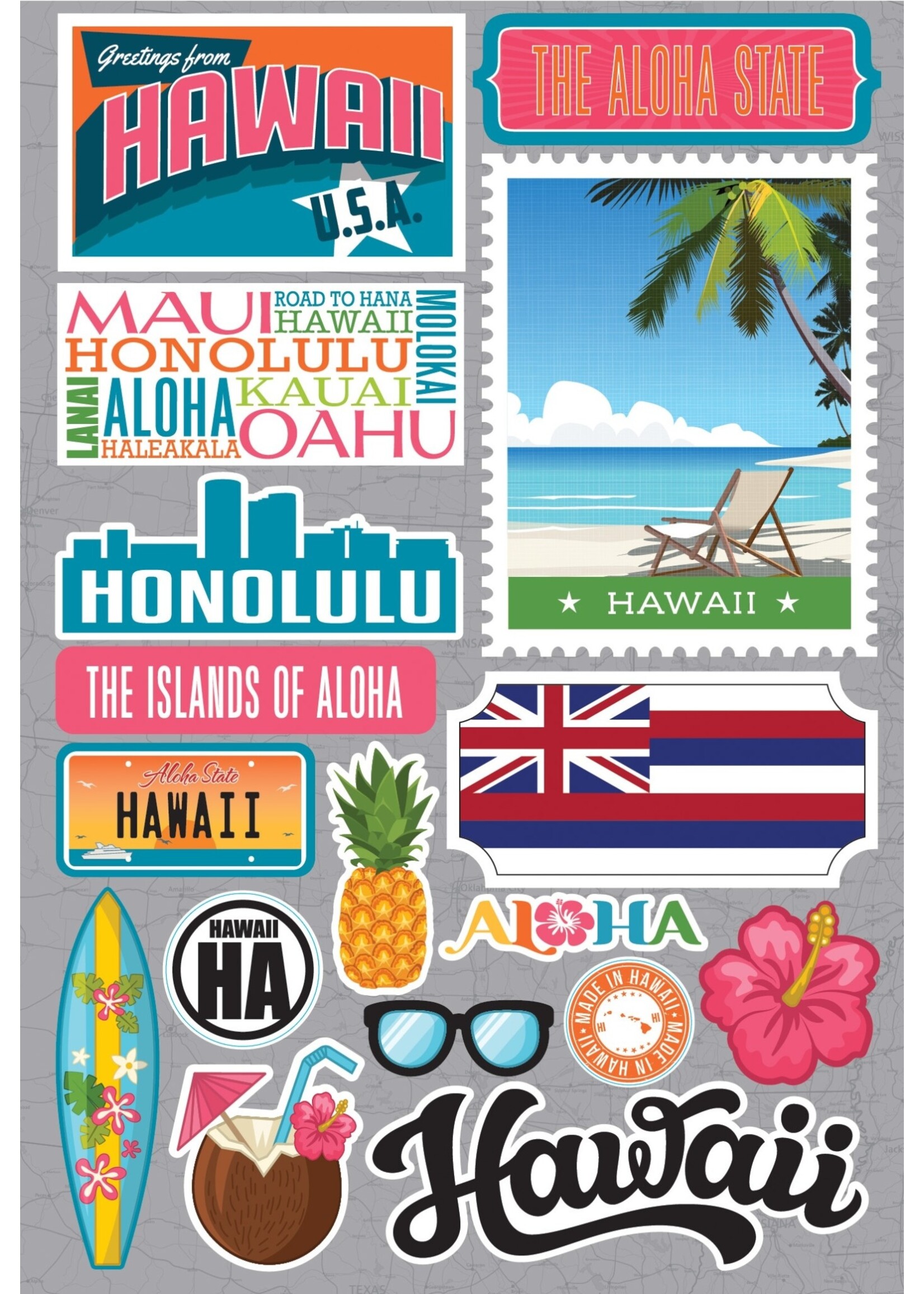 reminisce Hawaii State Stickers