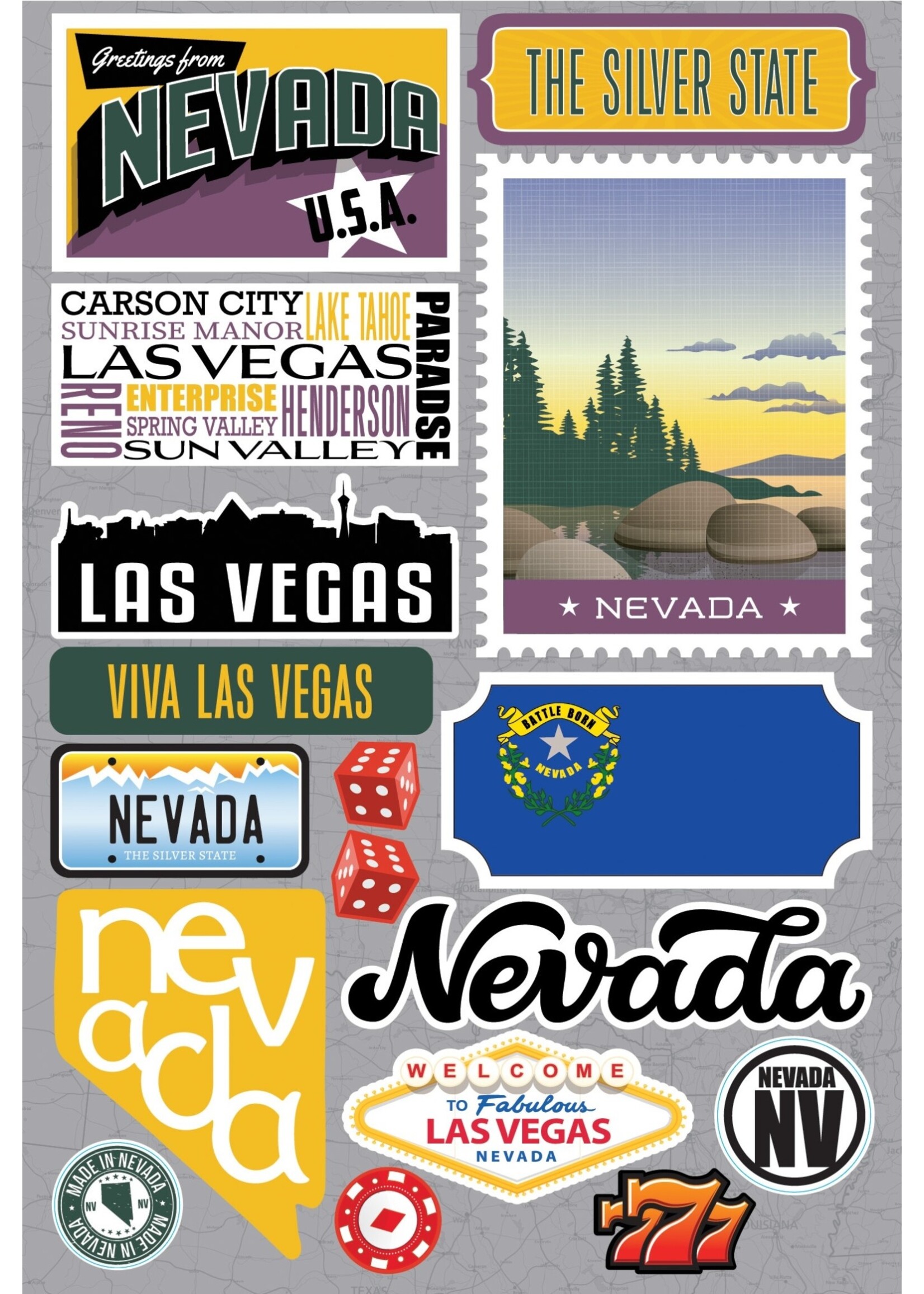 reminisce Nevada State Stickers