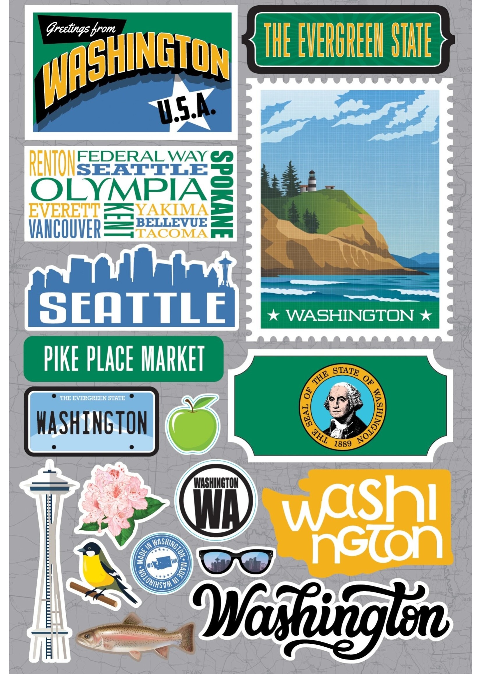 reminisce Washington State Stickers