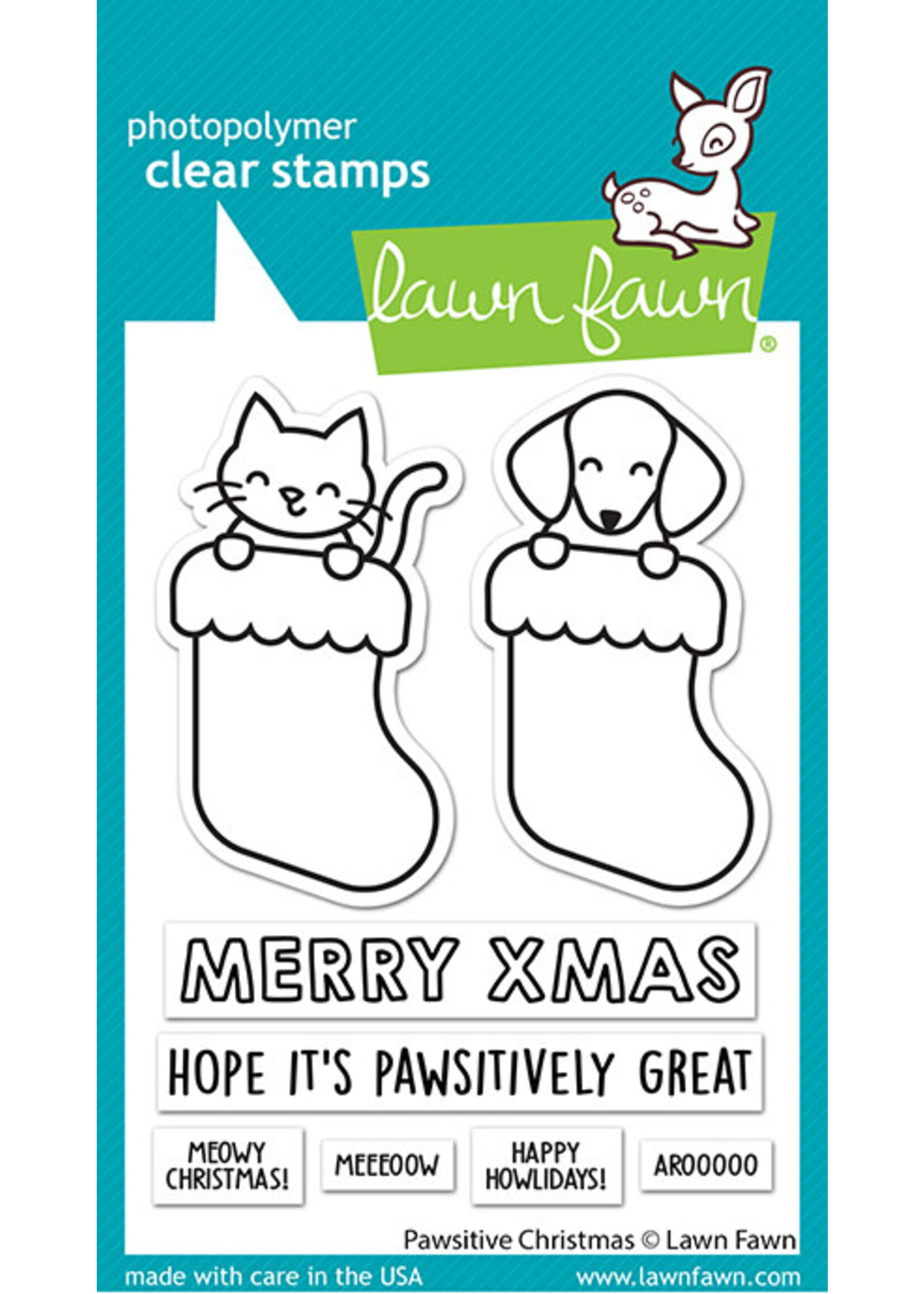 Lawn Fawn pawsitive christmas stamp