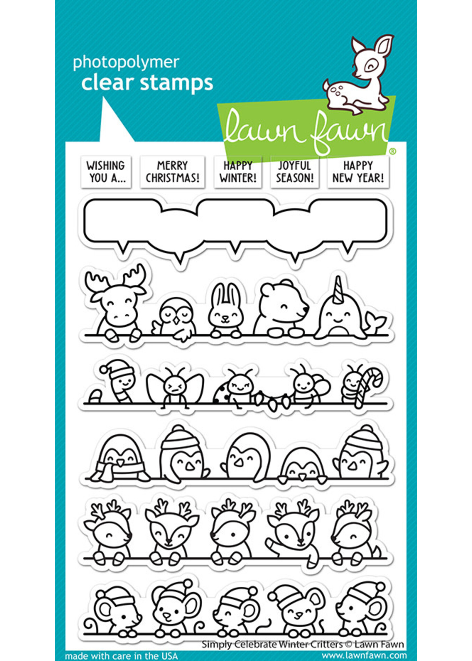Lawn Fawn simply celebrate winter critters stamp